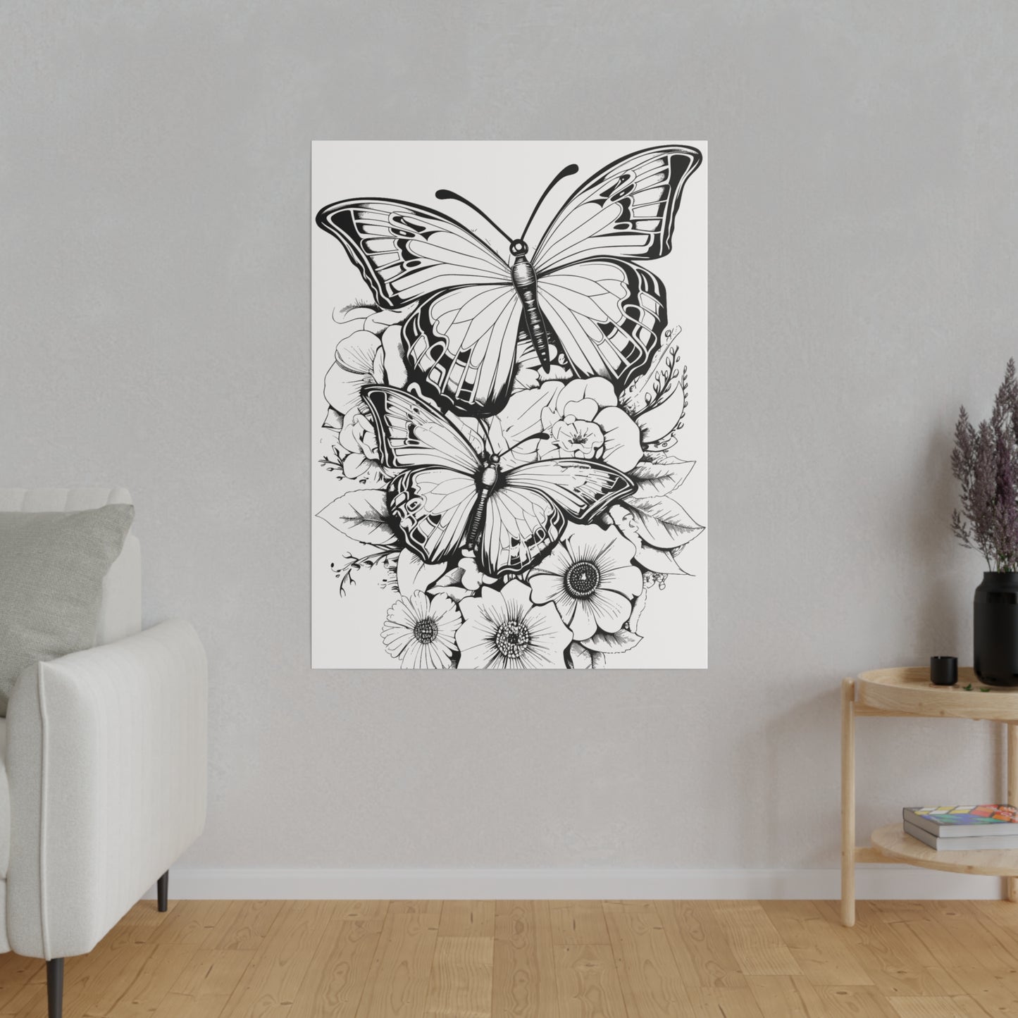 Butterfly Coloring Canvas, Stretched, 0.75"