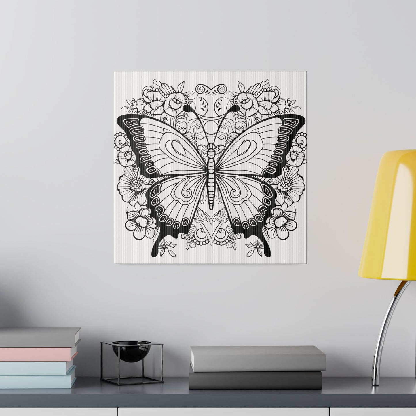 Butterfly Coloring Canvas, Stretched, 0.75"