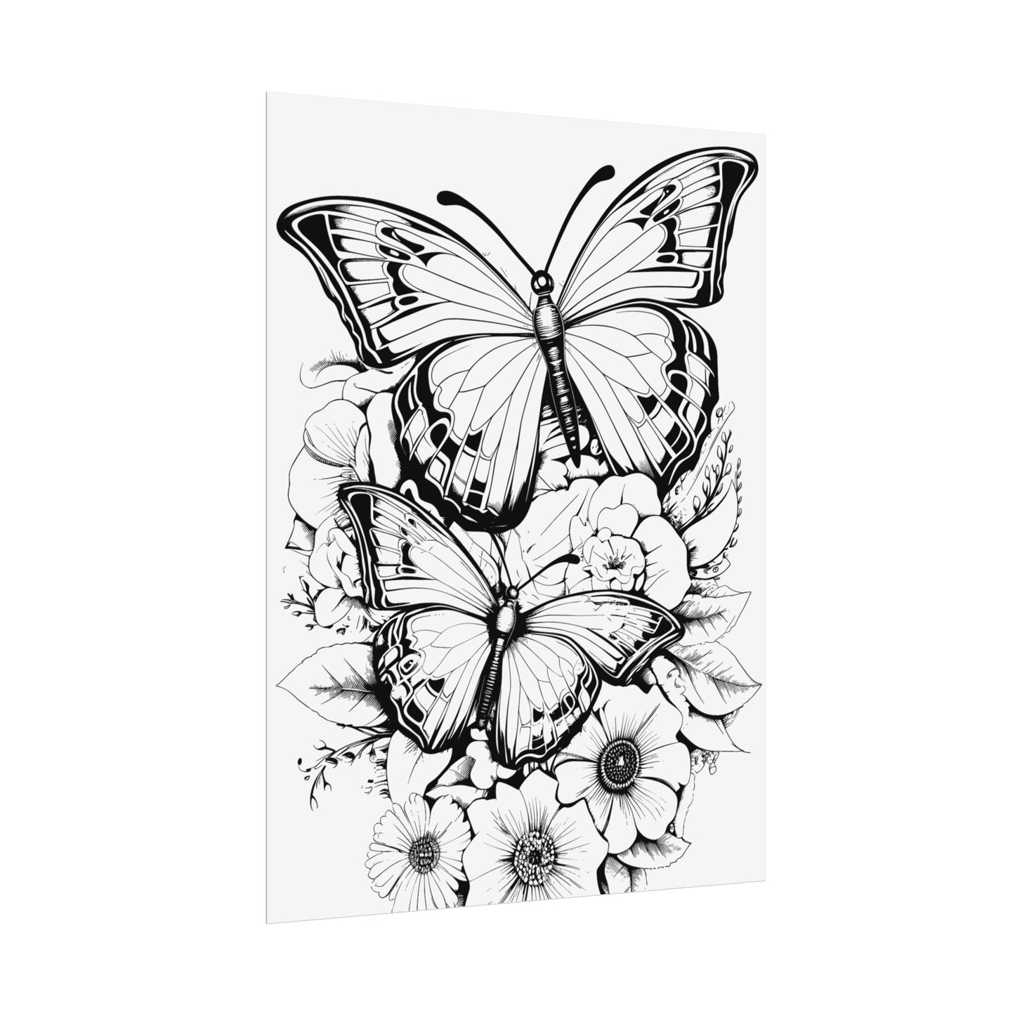 Butterfly Coloring Art Posters