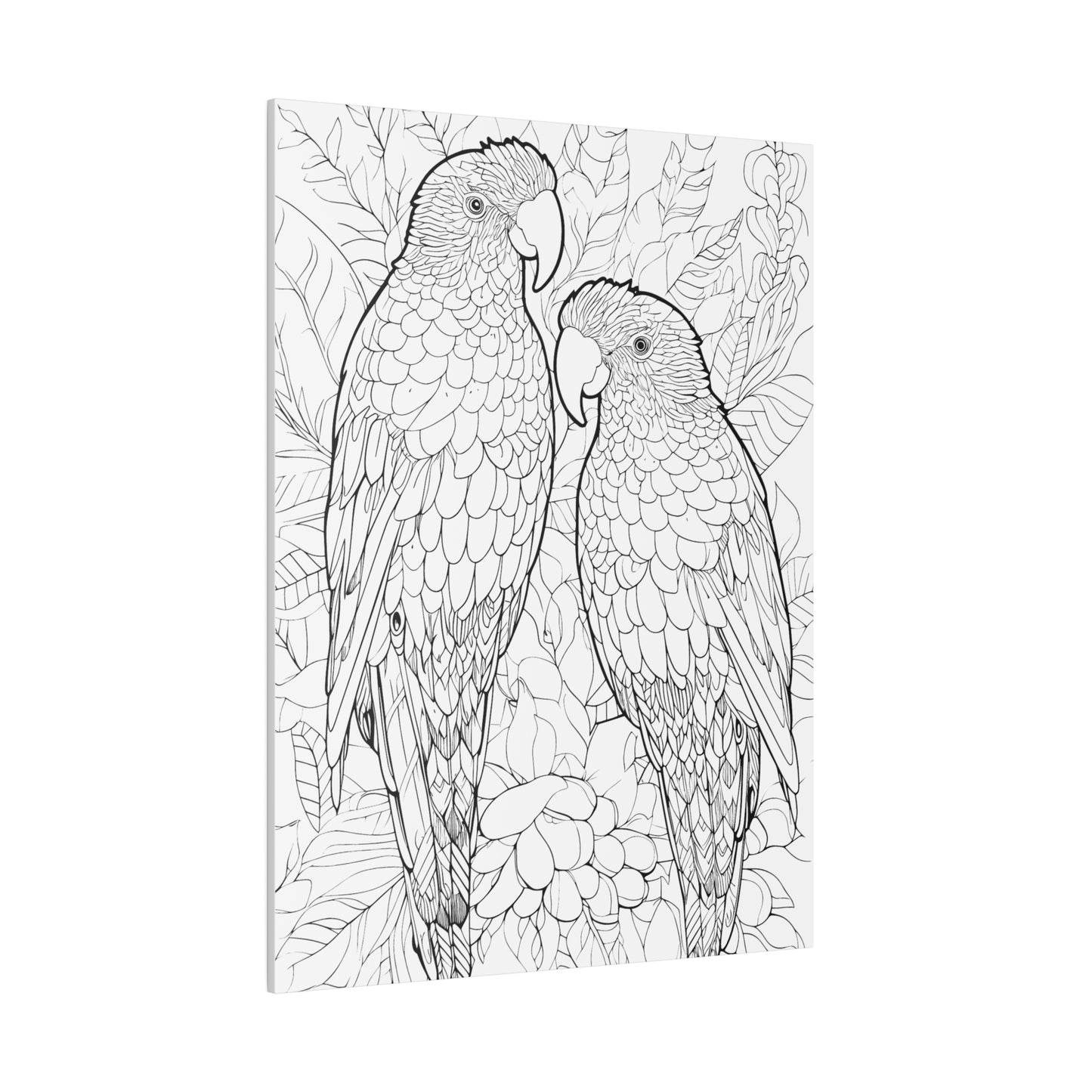 Amazon Parrots Coloring Canvas, Stretched, 0.75"