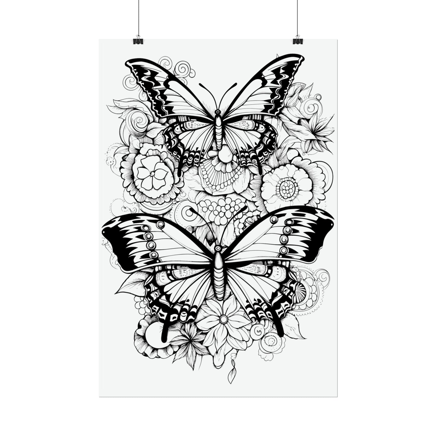 Butterfly Coloring Art Posters