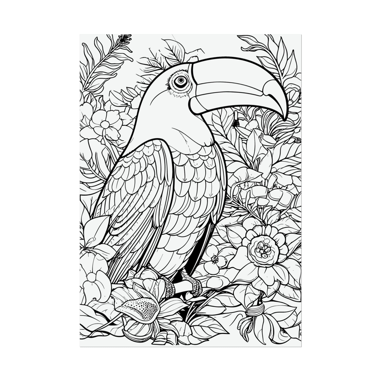 Toucan Exotic Birds Coloring Art Posters