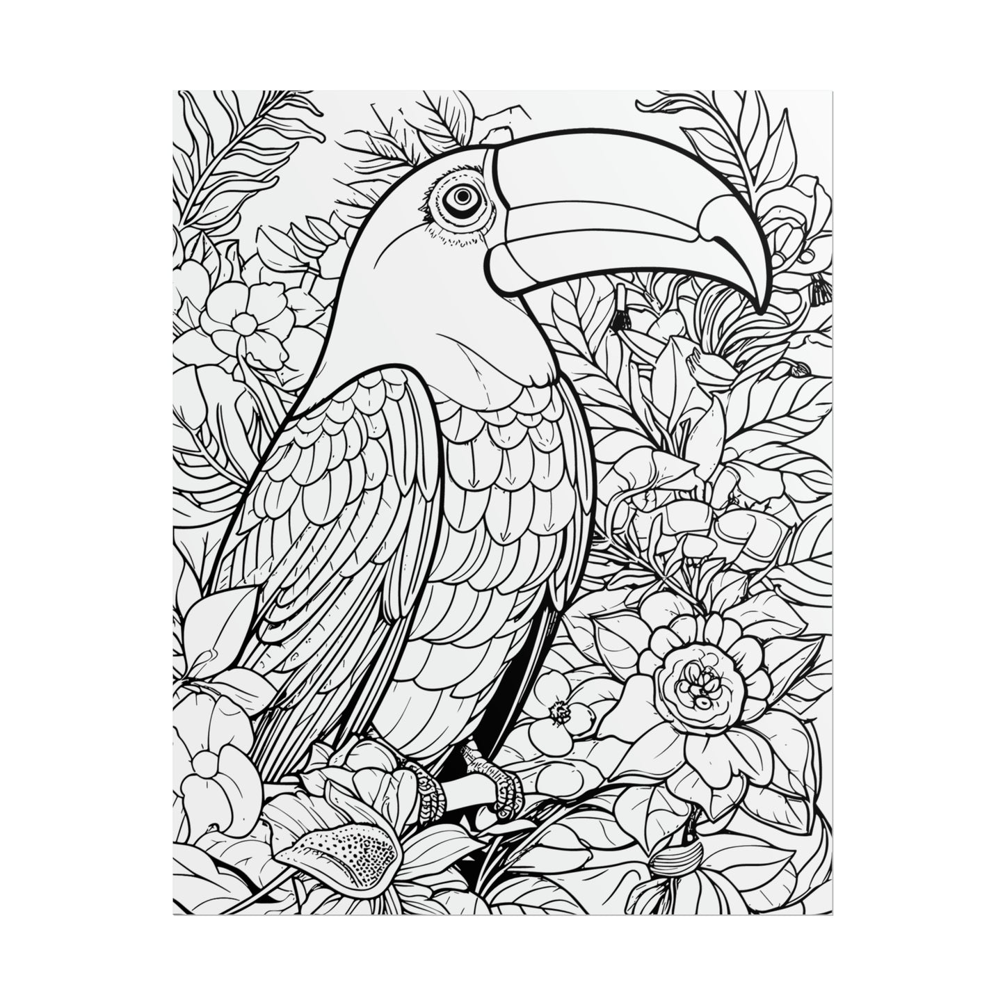 Toucan Exotic Birds Coloring Art Posters