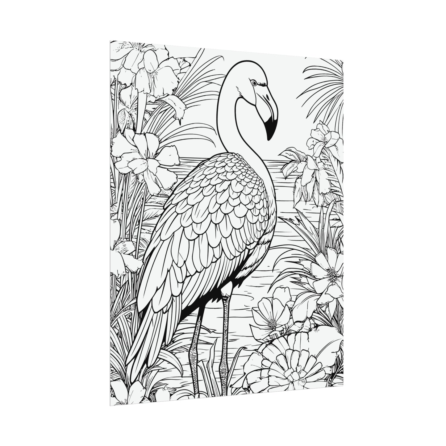 Flamingo Exotic Bird Coloring Art Posters