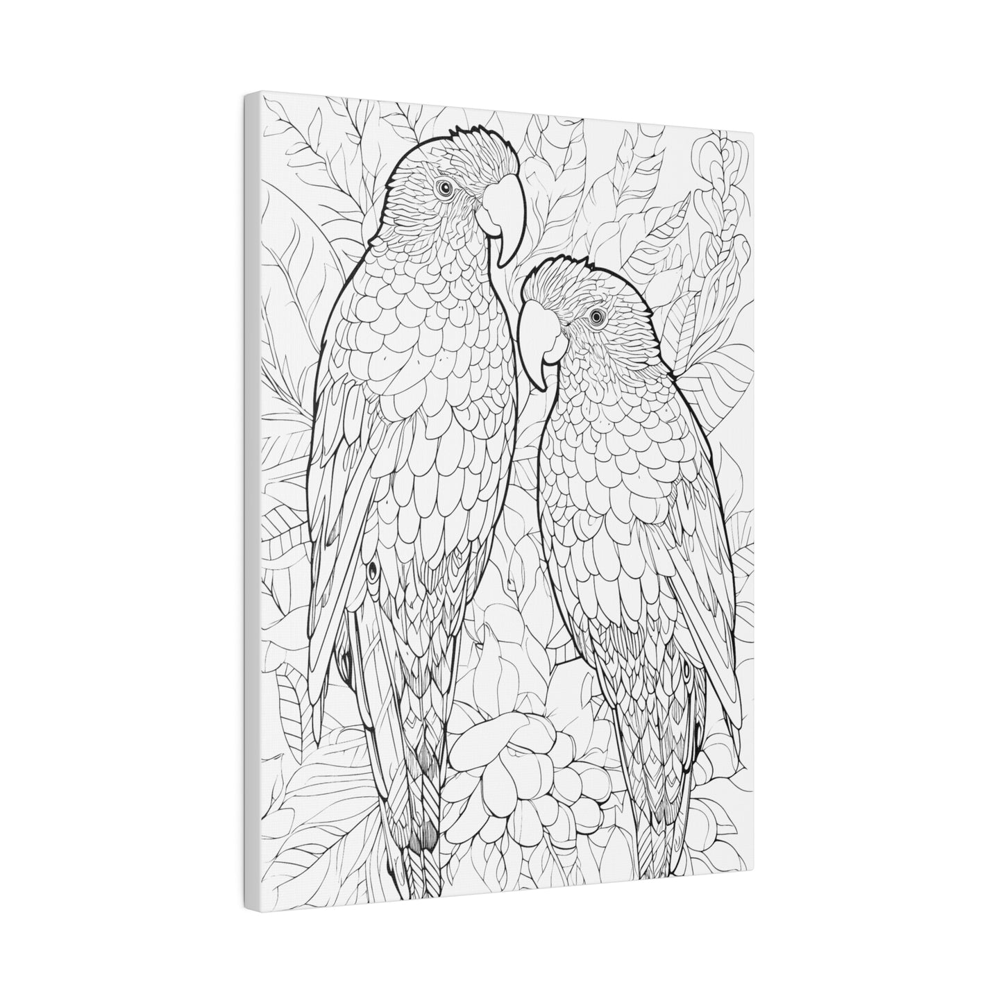 Amazon Parrots Coloring Canvas, Stretched, 0.75"