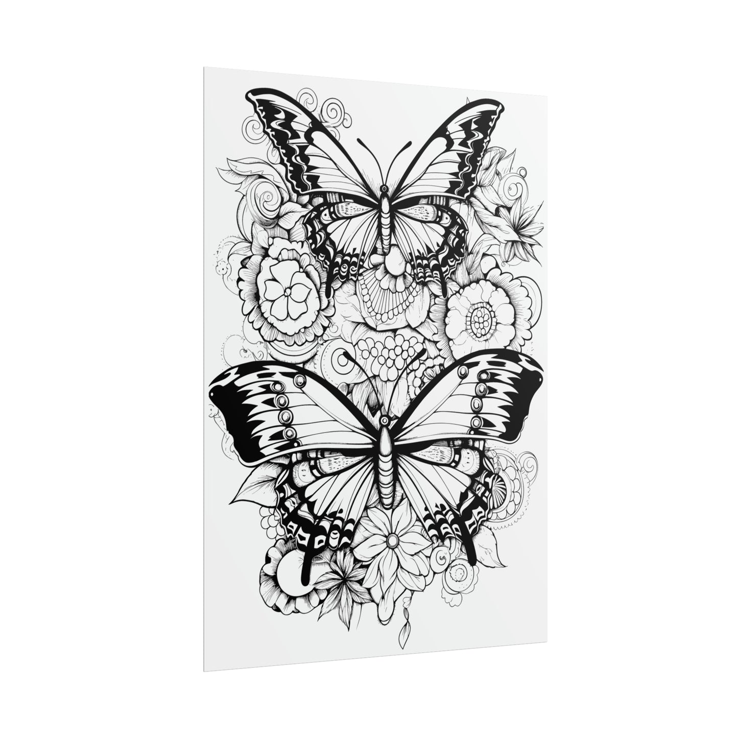 Butterfly Coloring Art Posters