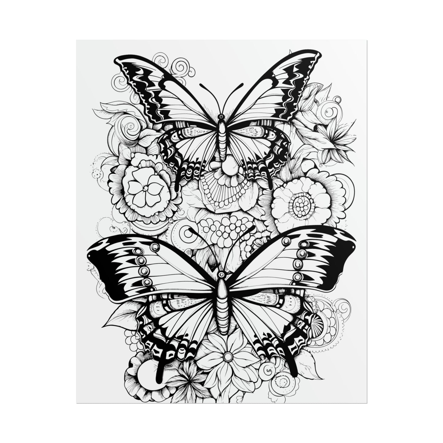 Butterfly Coloring Art Posters