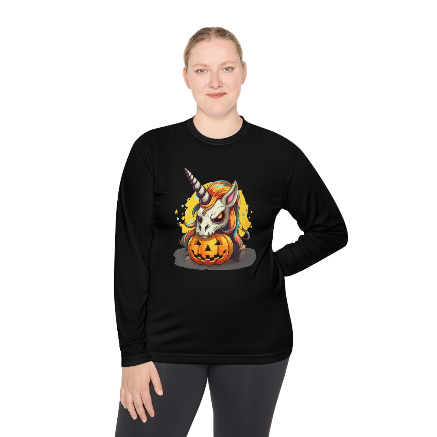 Halloween Scary Unicorn Unisex Lightweight Long Sleeve Tee