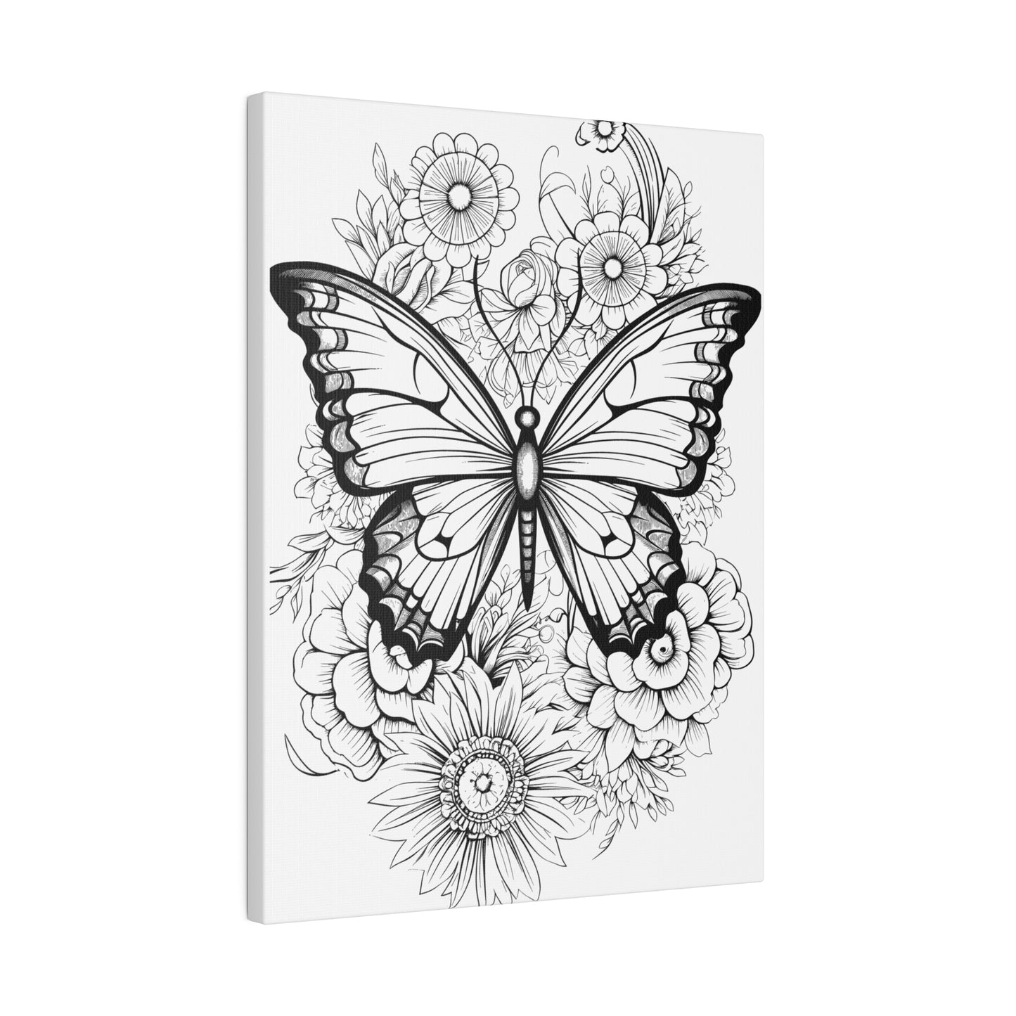 Butterfly Coloring Canvas, Stretched, 0.75"