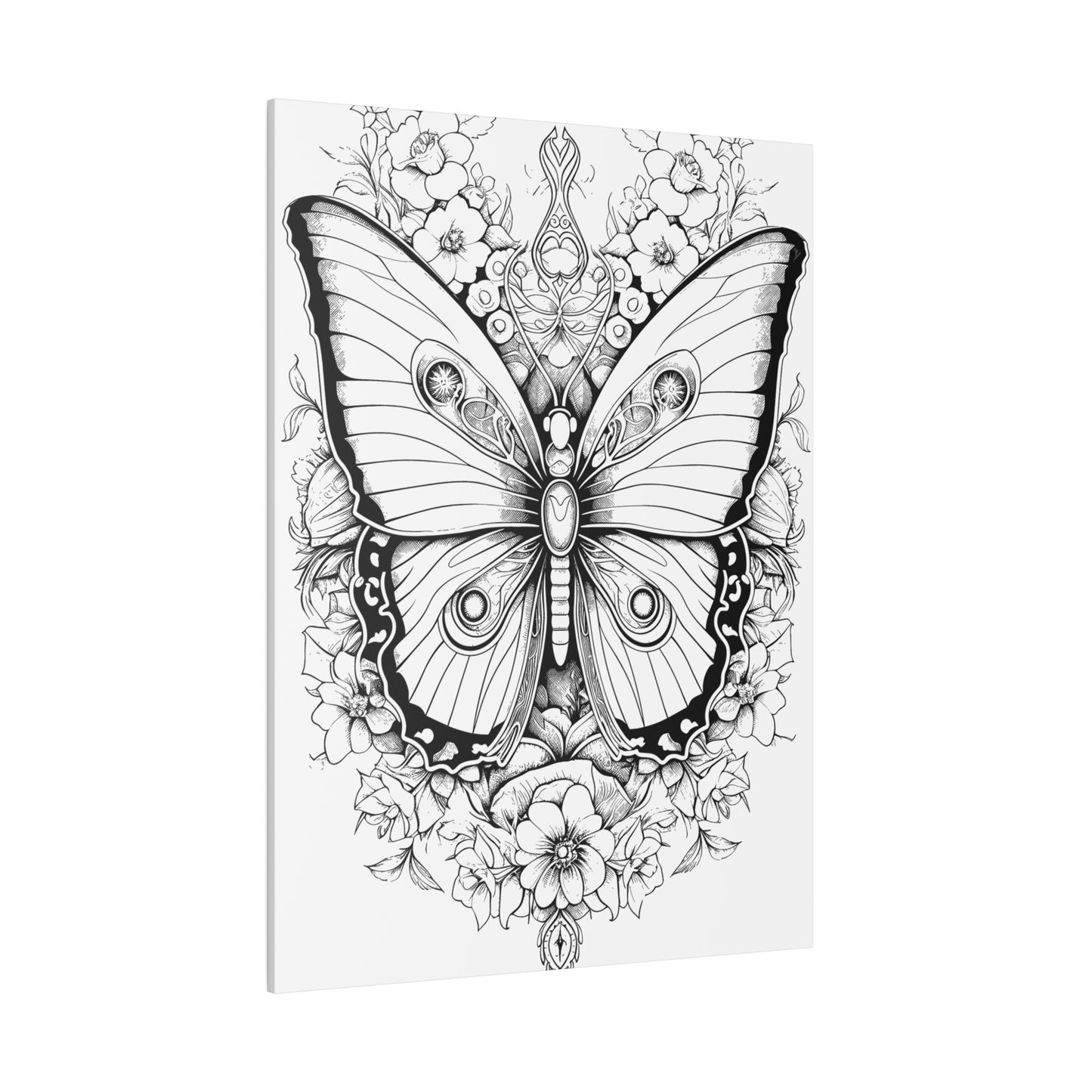 Butterfly Coloring Canvas, Stretched, 0.75"