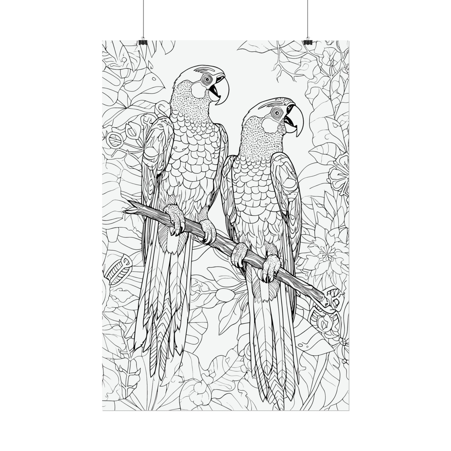 Macaw Parrots Exotic Bird Coloring Art Posters