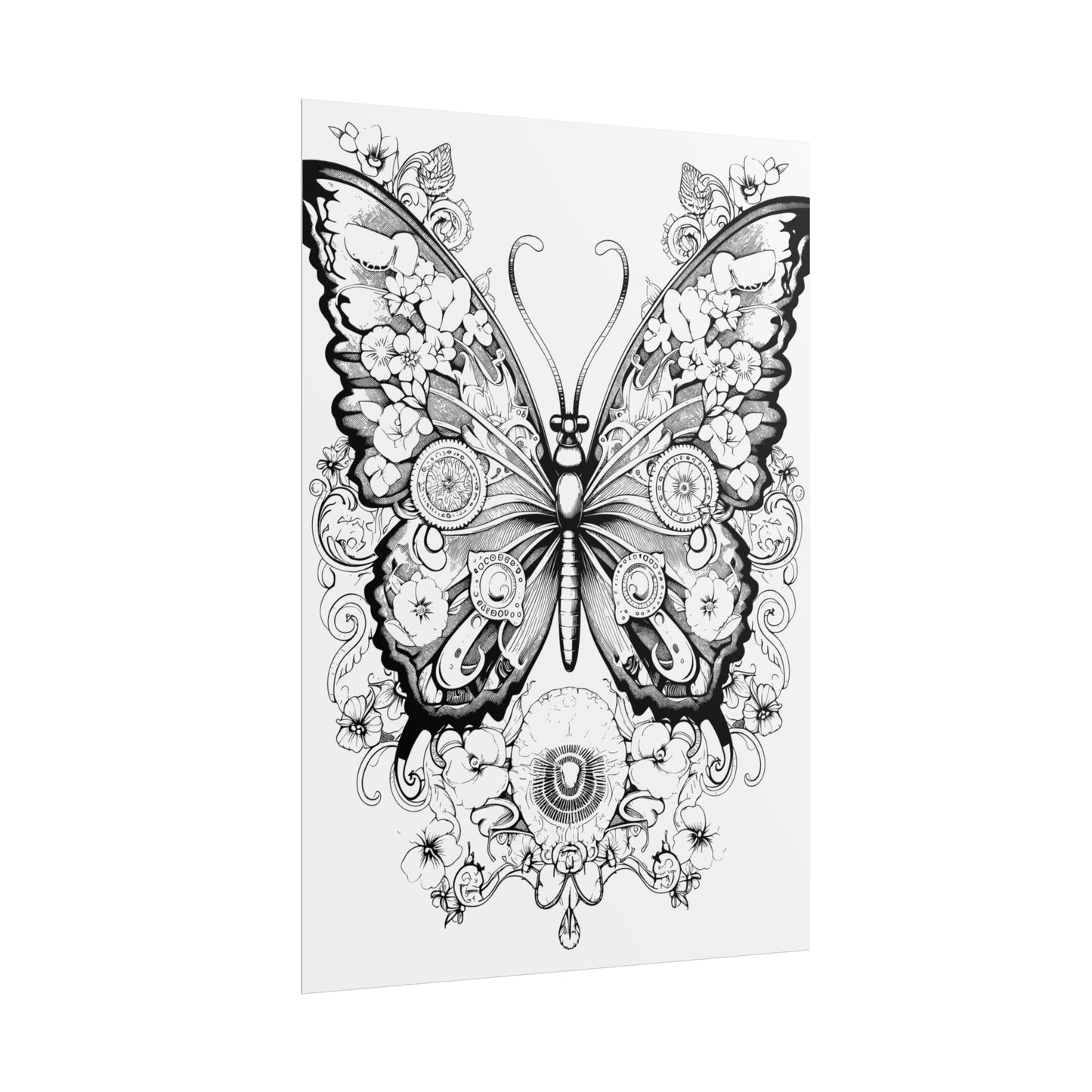 Butterfly Coloring Art Posters