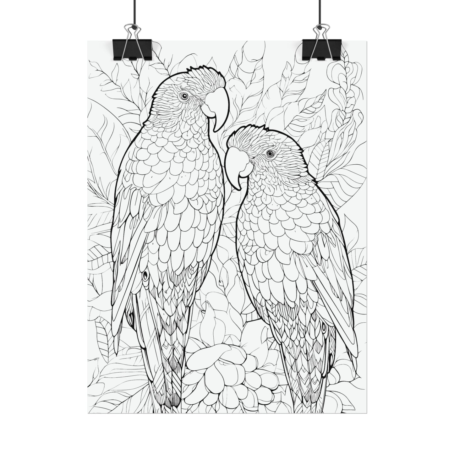 Amazon Parrots Exotic Bird Coloring Art Posters