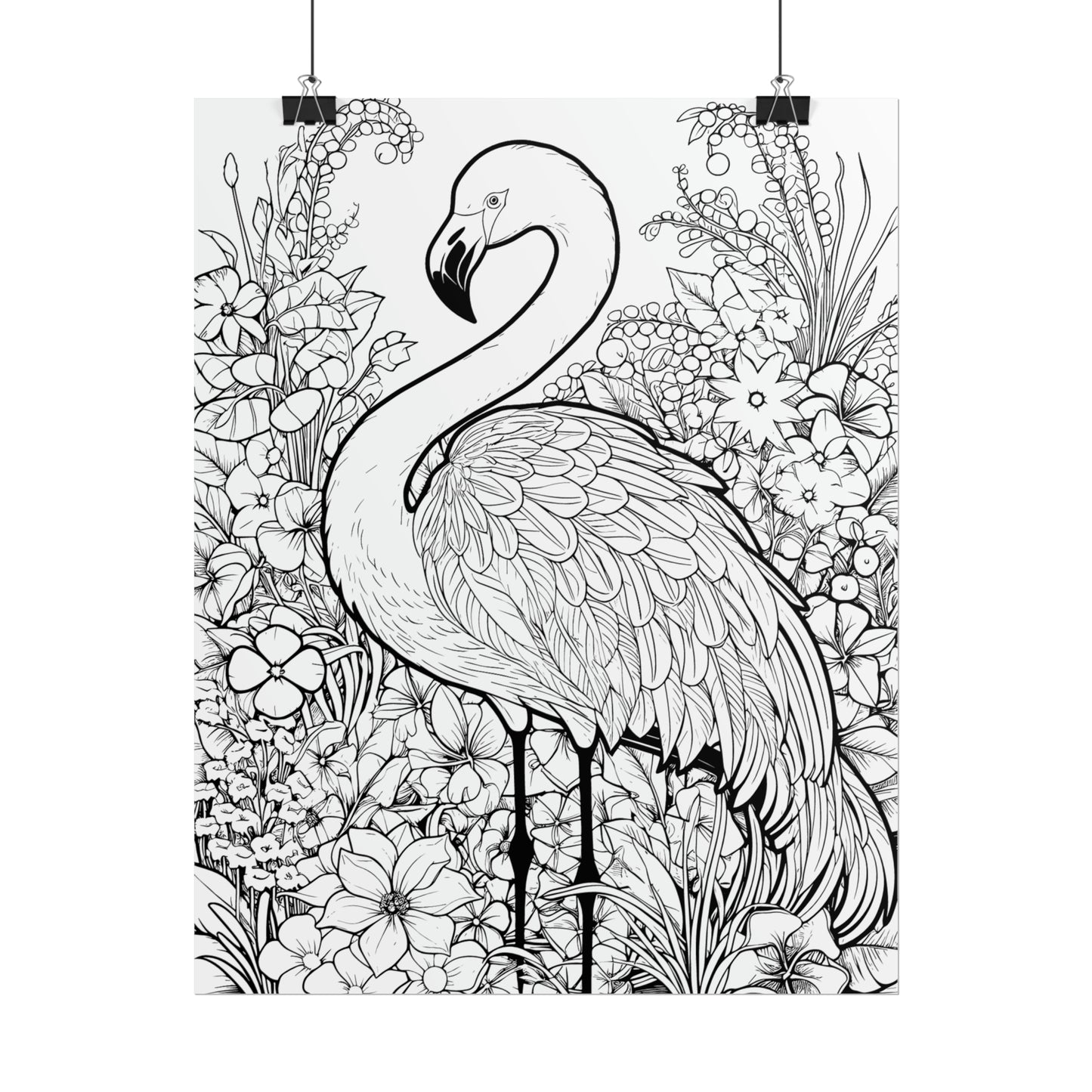 Flamingo Exotic Bird Coloring Art Posters