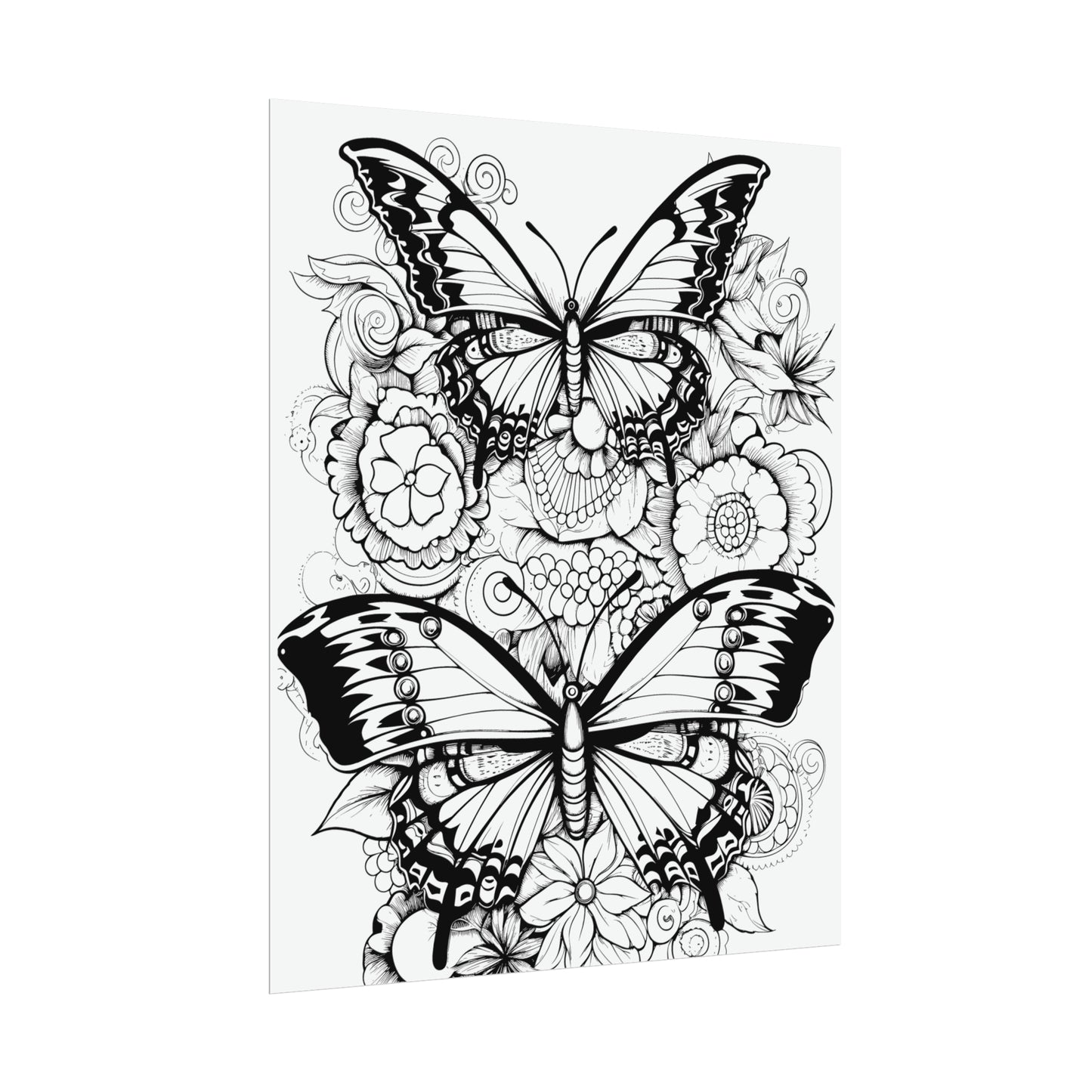 Butterfly Coloring Art Posters