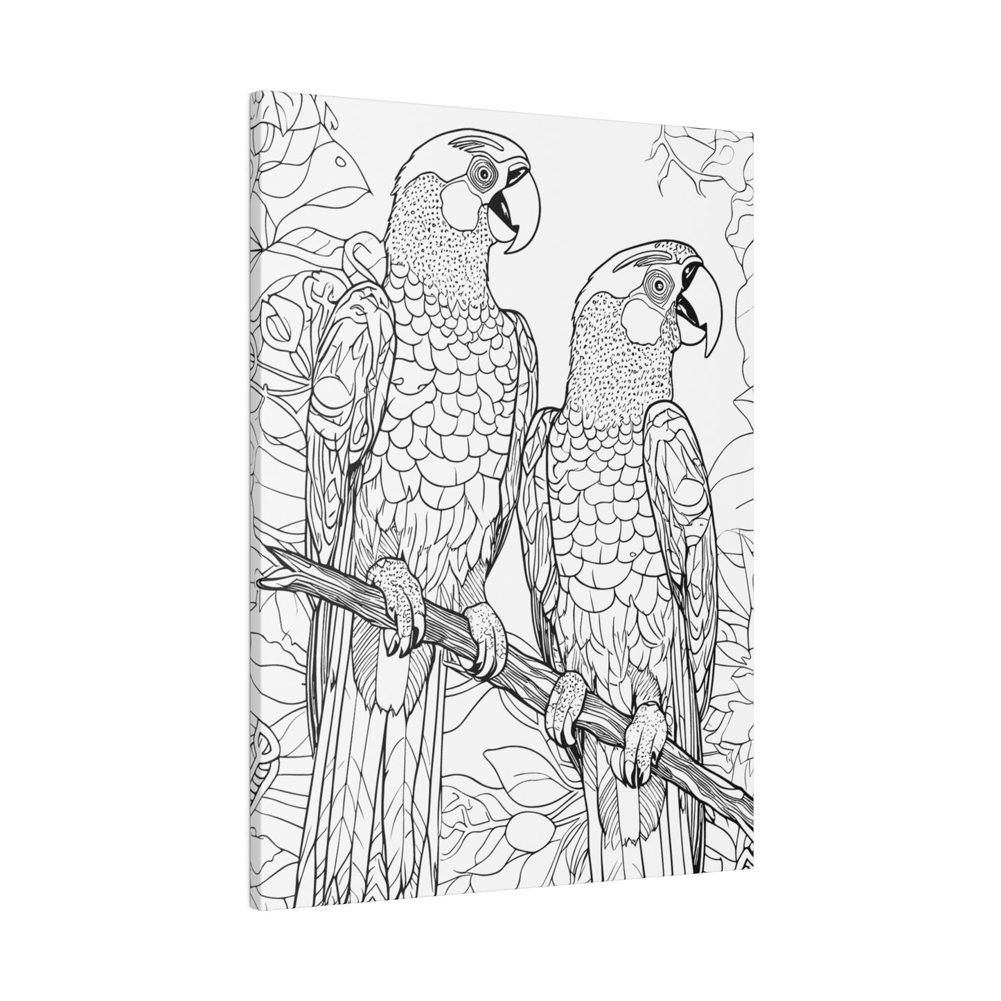 Macaw Parrots Coloring Canvas, Stretched, 0.75"