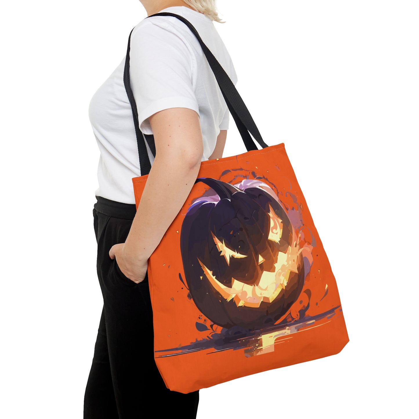 Scary Pumpkin Halloween Tote Bag (AOP)