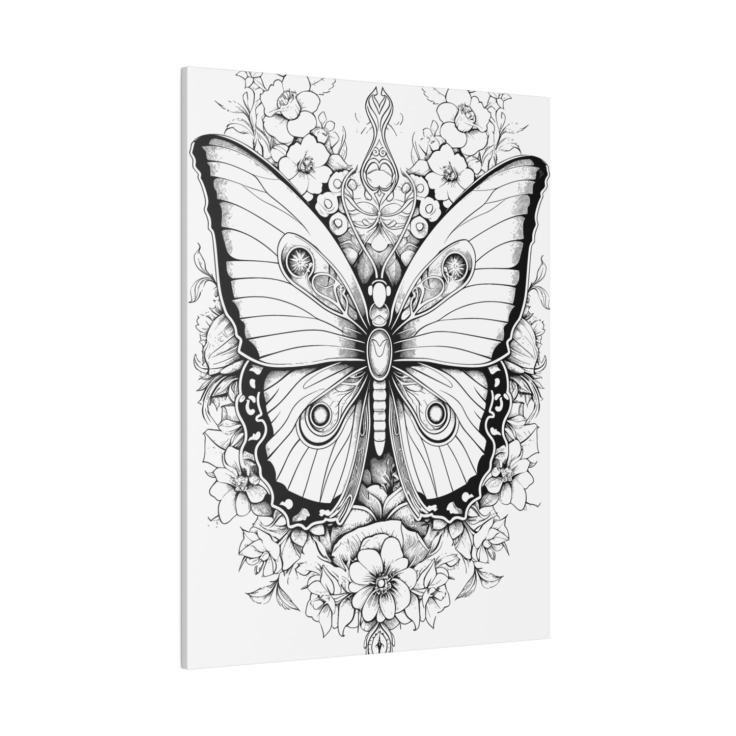 Butterfly Coloring Canvas, Stretched, 0.75"