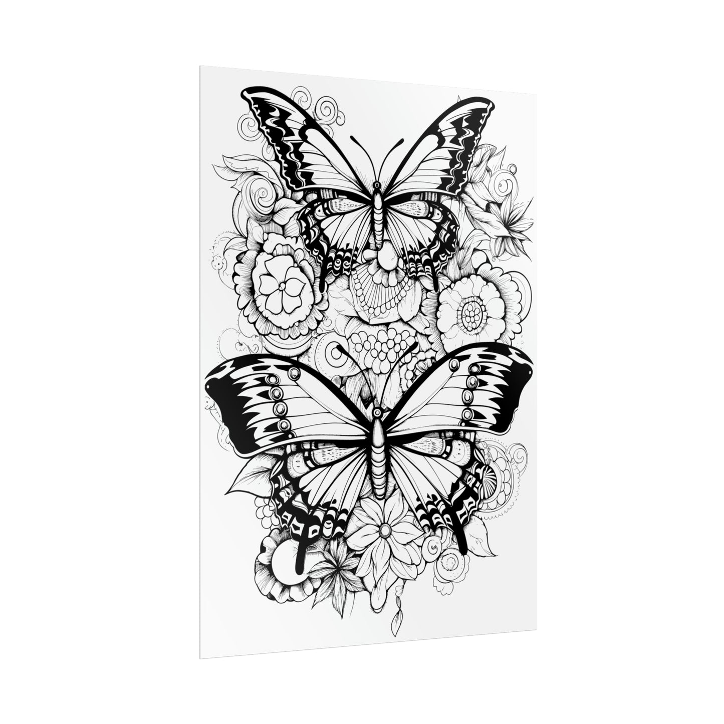 Butterfly Coloring Art Posters