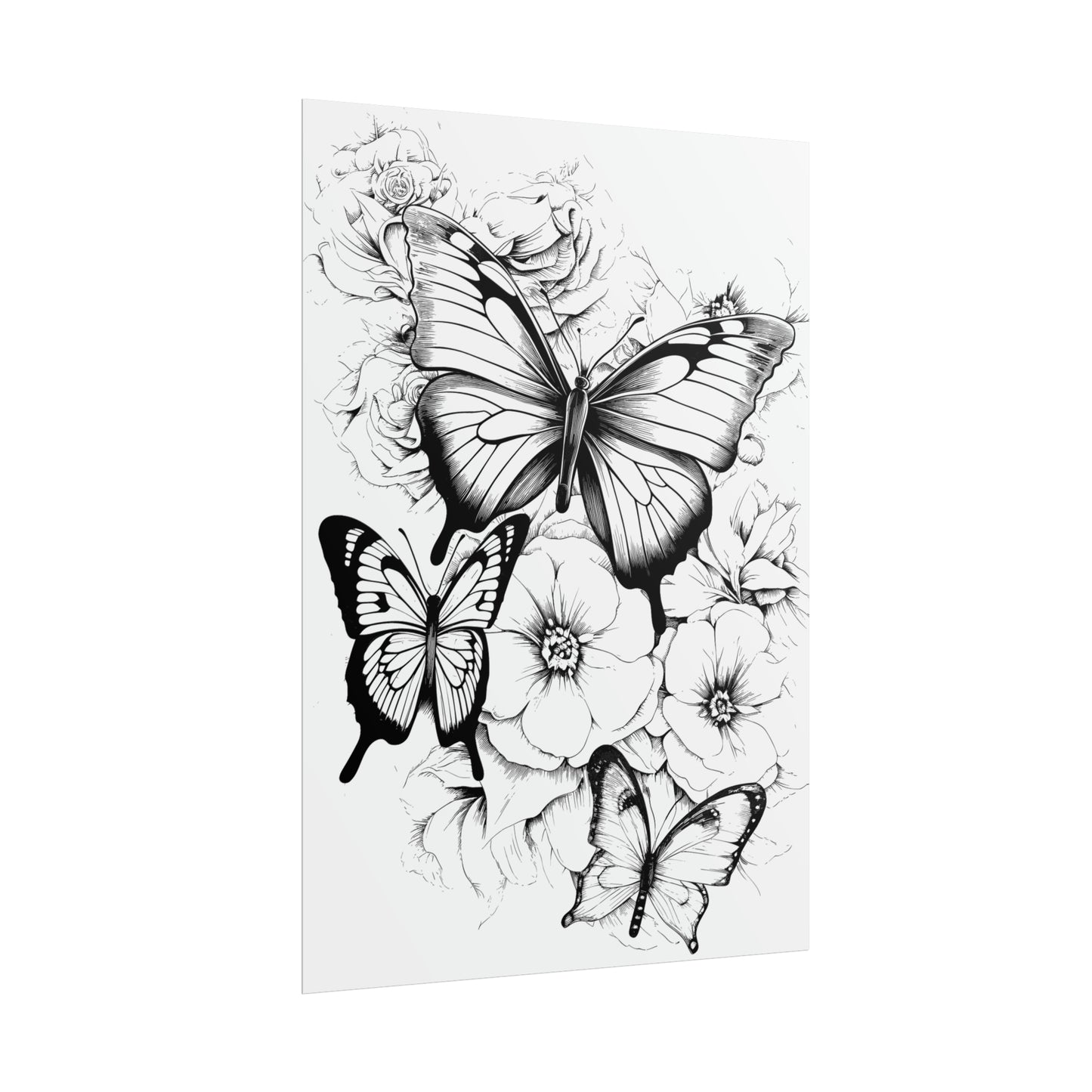 Butterfly Coloring Art Posters