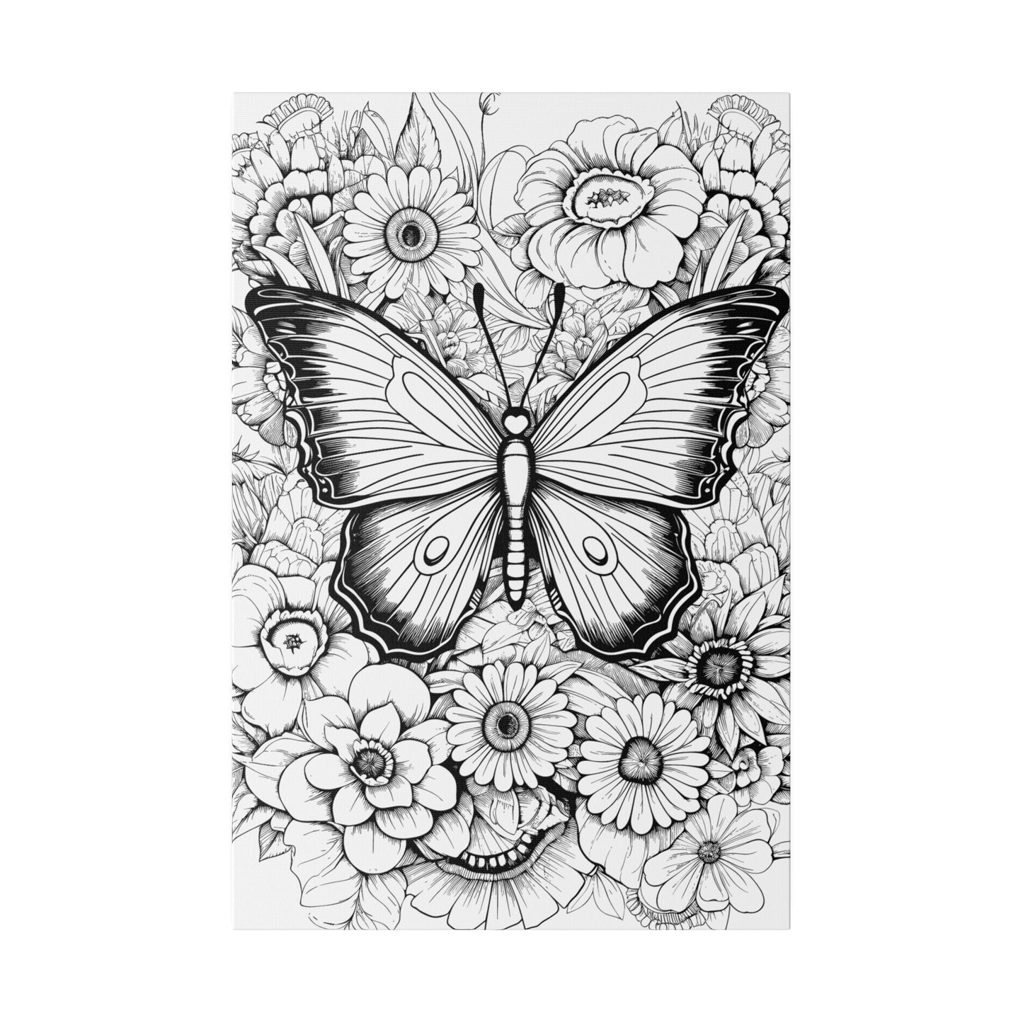 Butterfly Coloring Canvas, Stretched, 0.75"