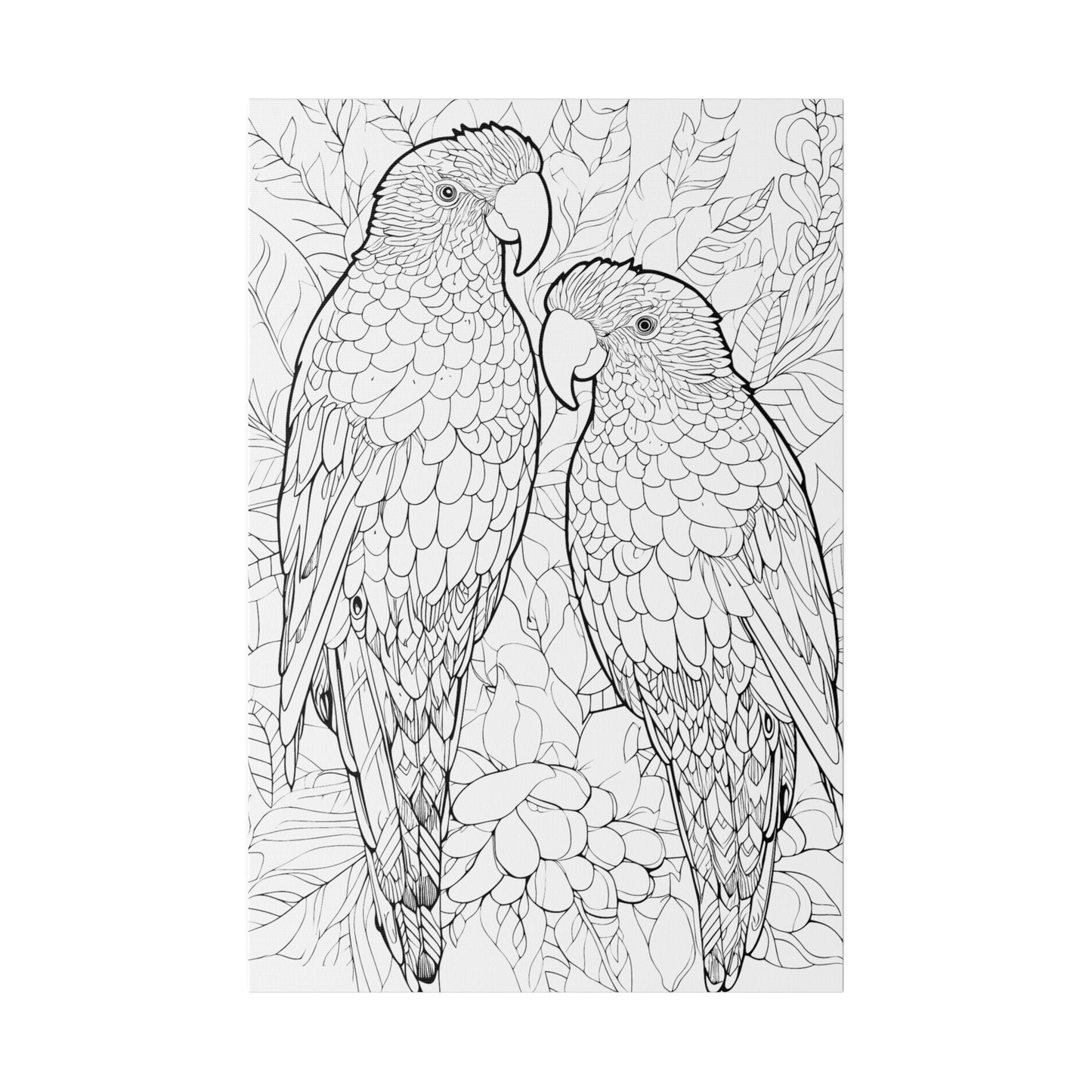 Amazon Parrots Coloring Canvas, Stretched, 0.75"