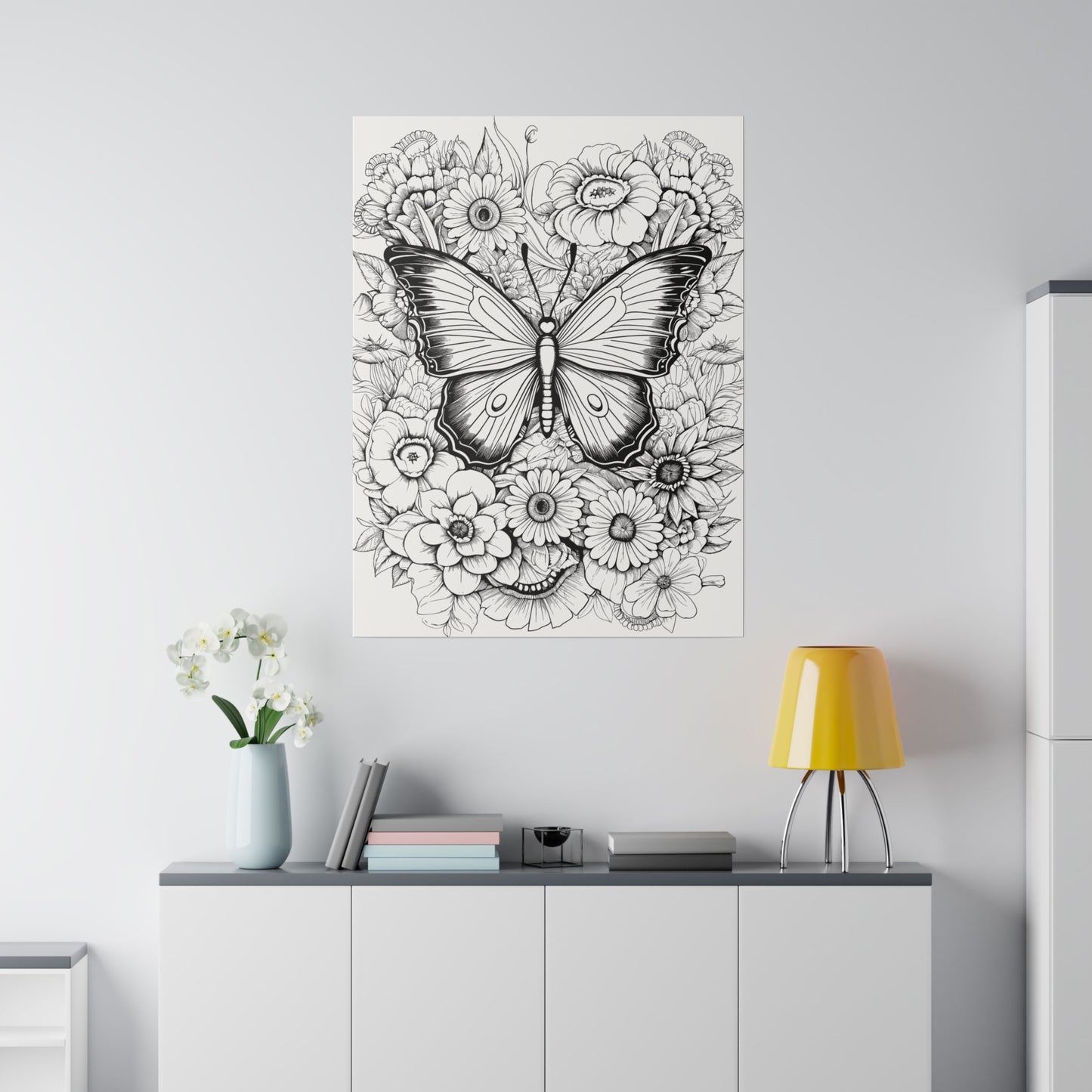 Butterfly Coloring Canvas, Stretched, 0.75"