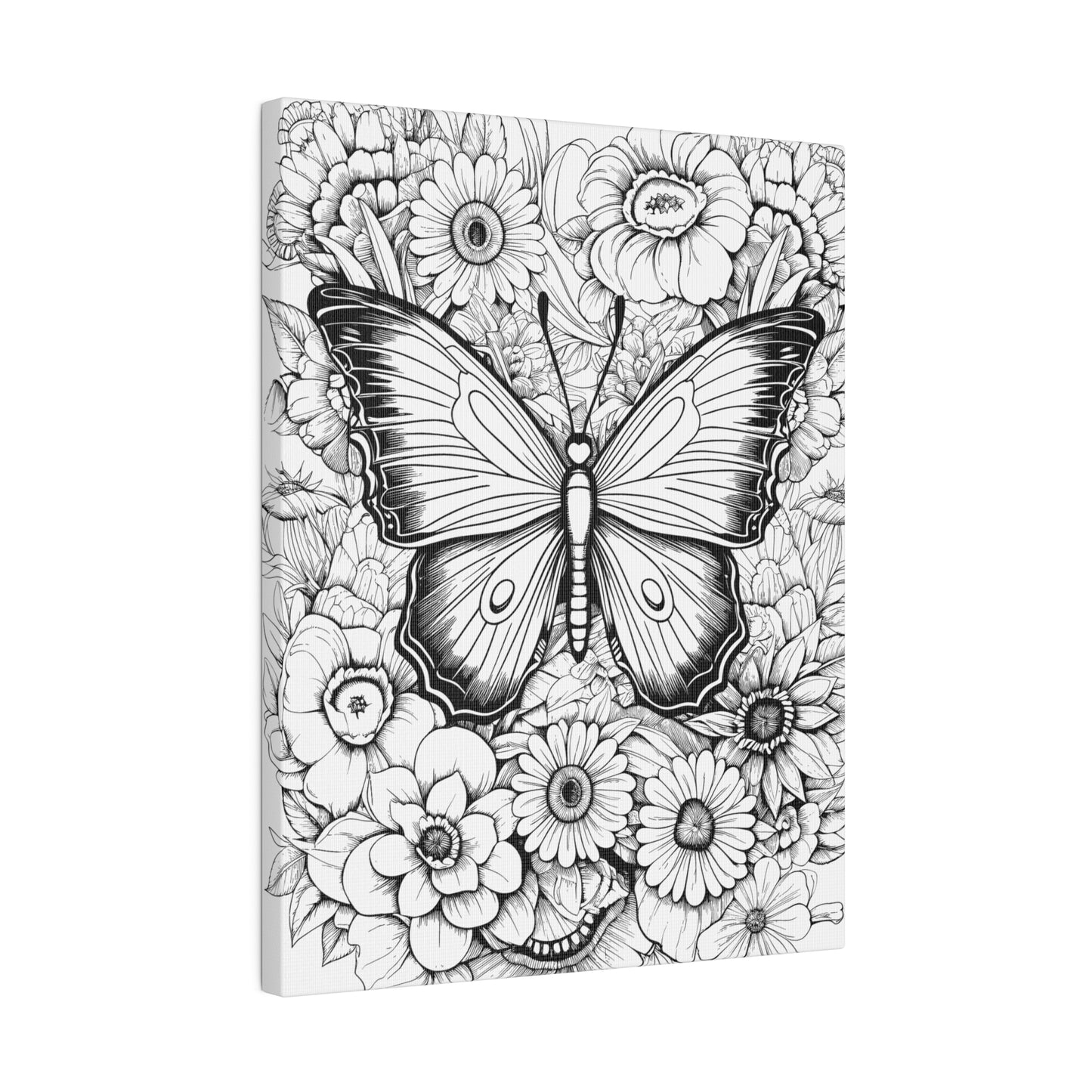 Butterfly Coloring Canvas, Stretched, 0.75"