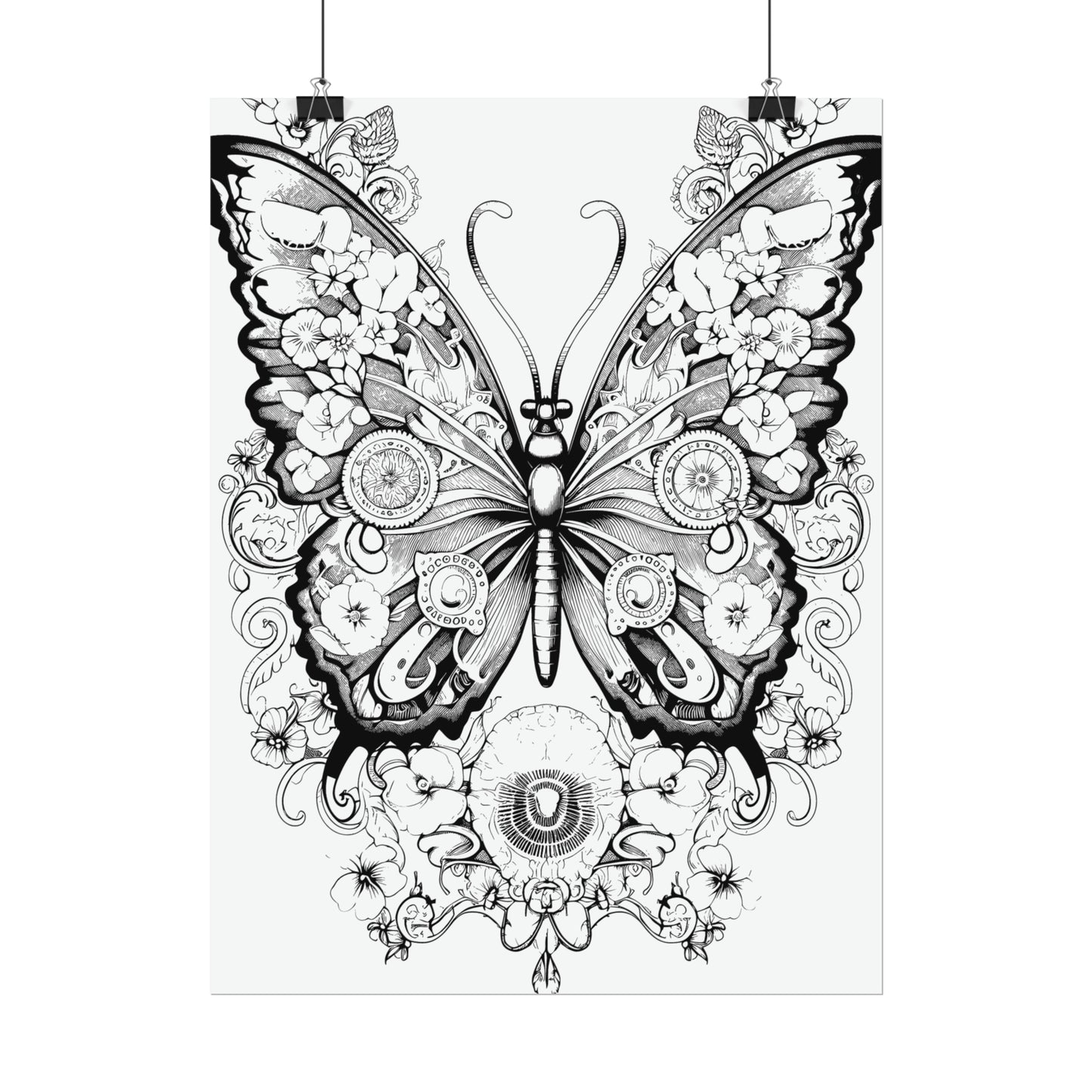 Butterfly Coloring Art Posters