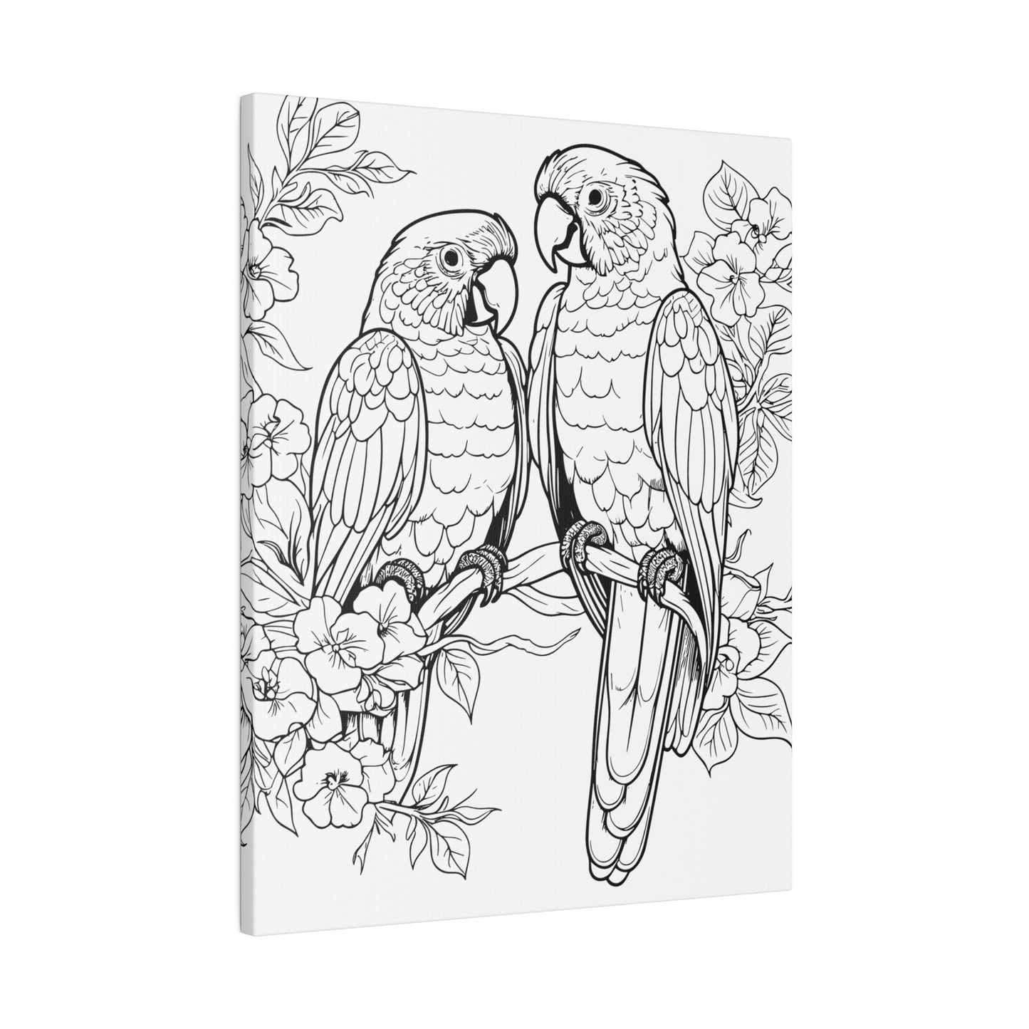 Lovebirds Coloring Canvas, Stretched, 0.75"