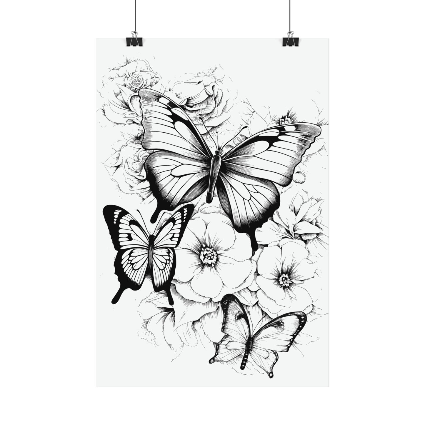 Butterfly Coloring Art Posters