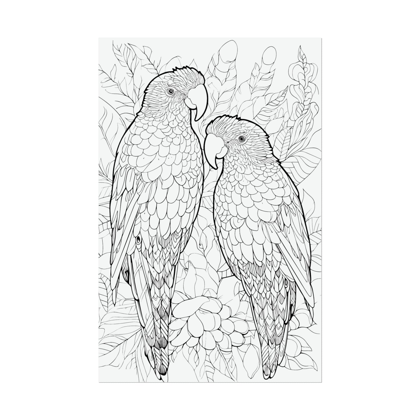 Amazon Parrots Exotic Bird Coloring Art Posters