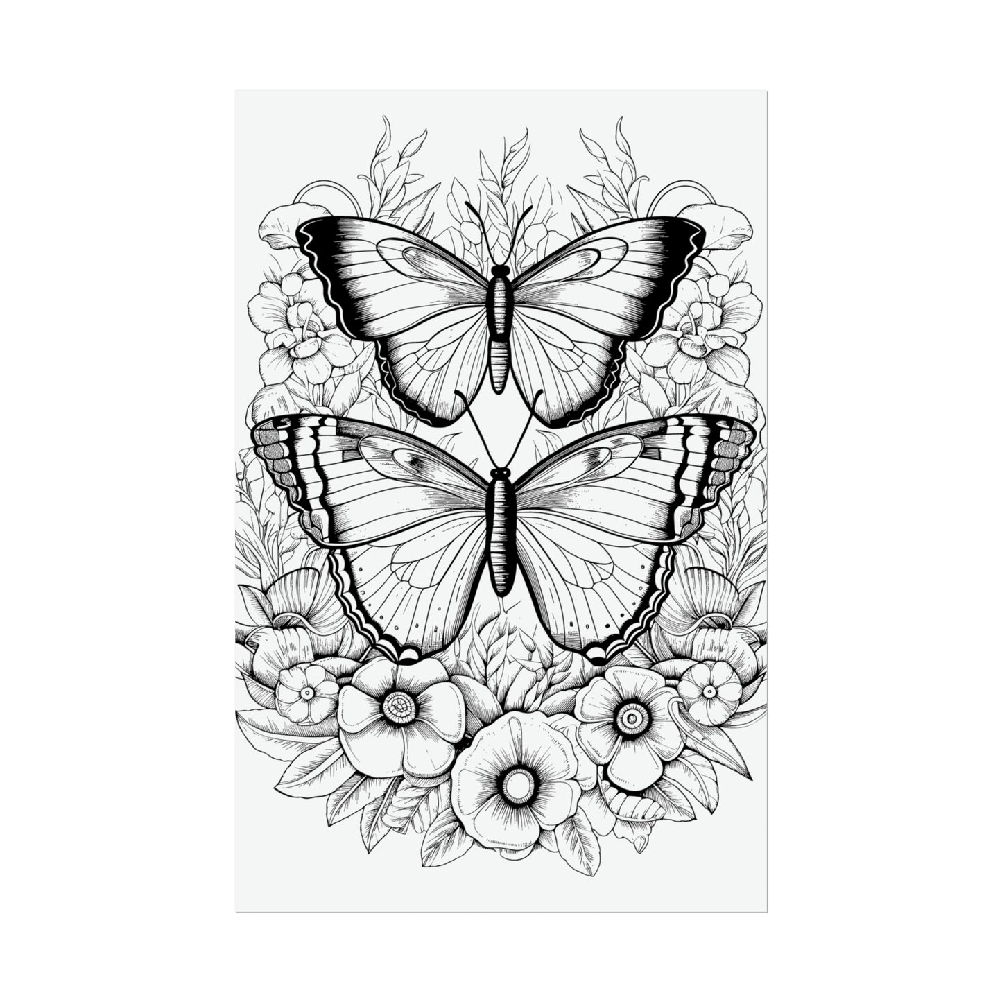 Butterfly Coloring Art Posters