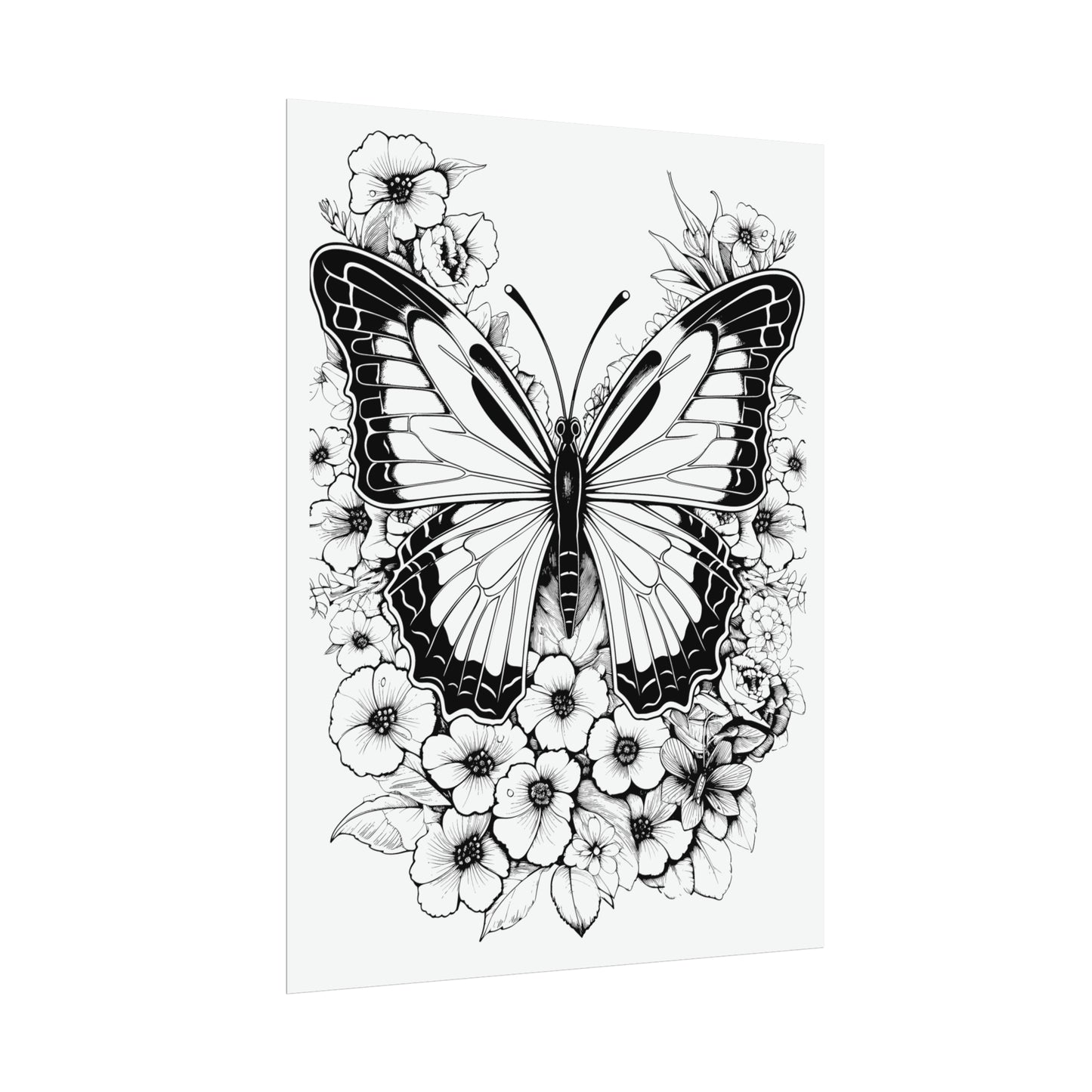 Butterfly Coloring Art Posters