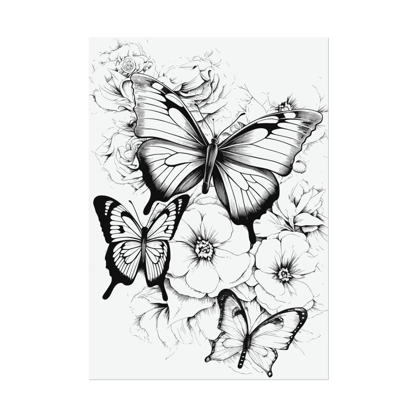 Butterfly Coloring Art Posters