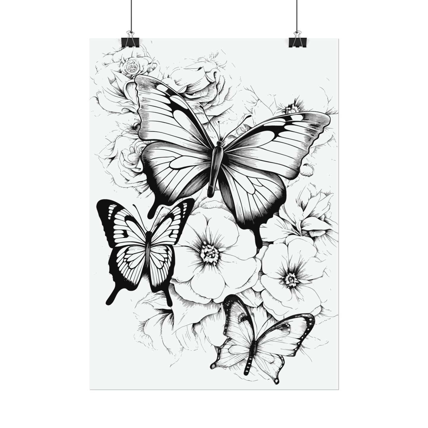 Butterfly Coloring Art Posters