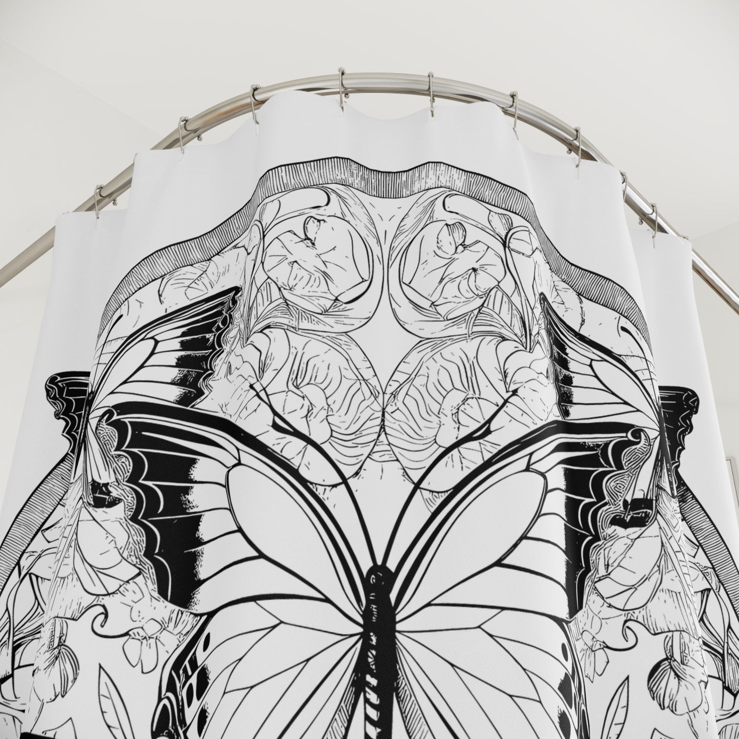 Butterfly Pen & Ink Art Shower Curtain