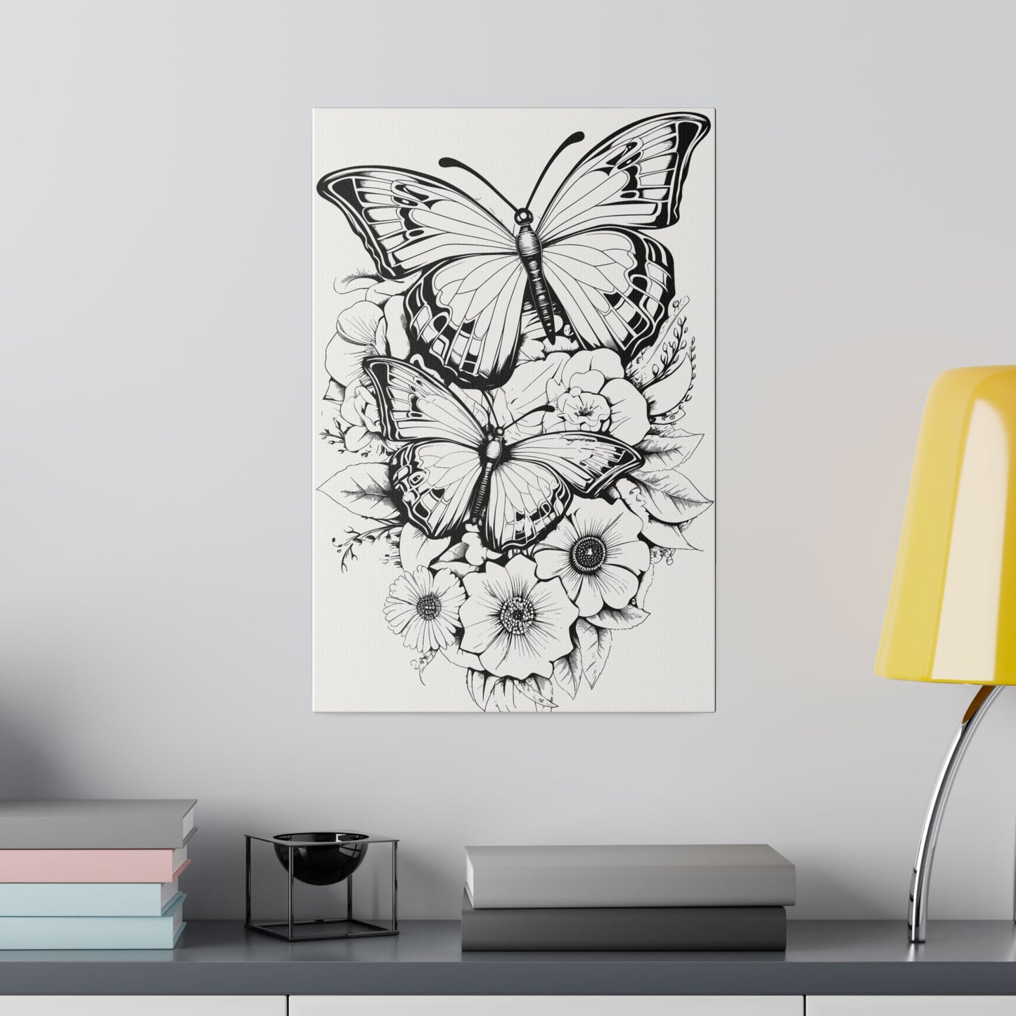 Butterfly Coloring Canvas, Stretched, 0.75"