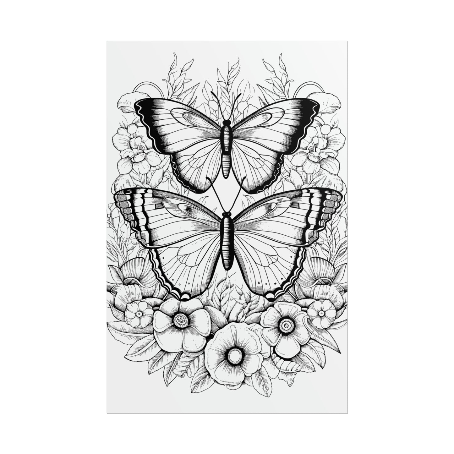 Butterfly Coloring Art Posters