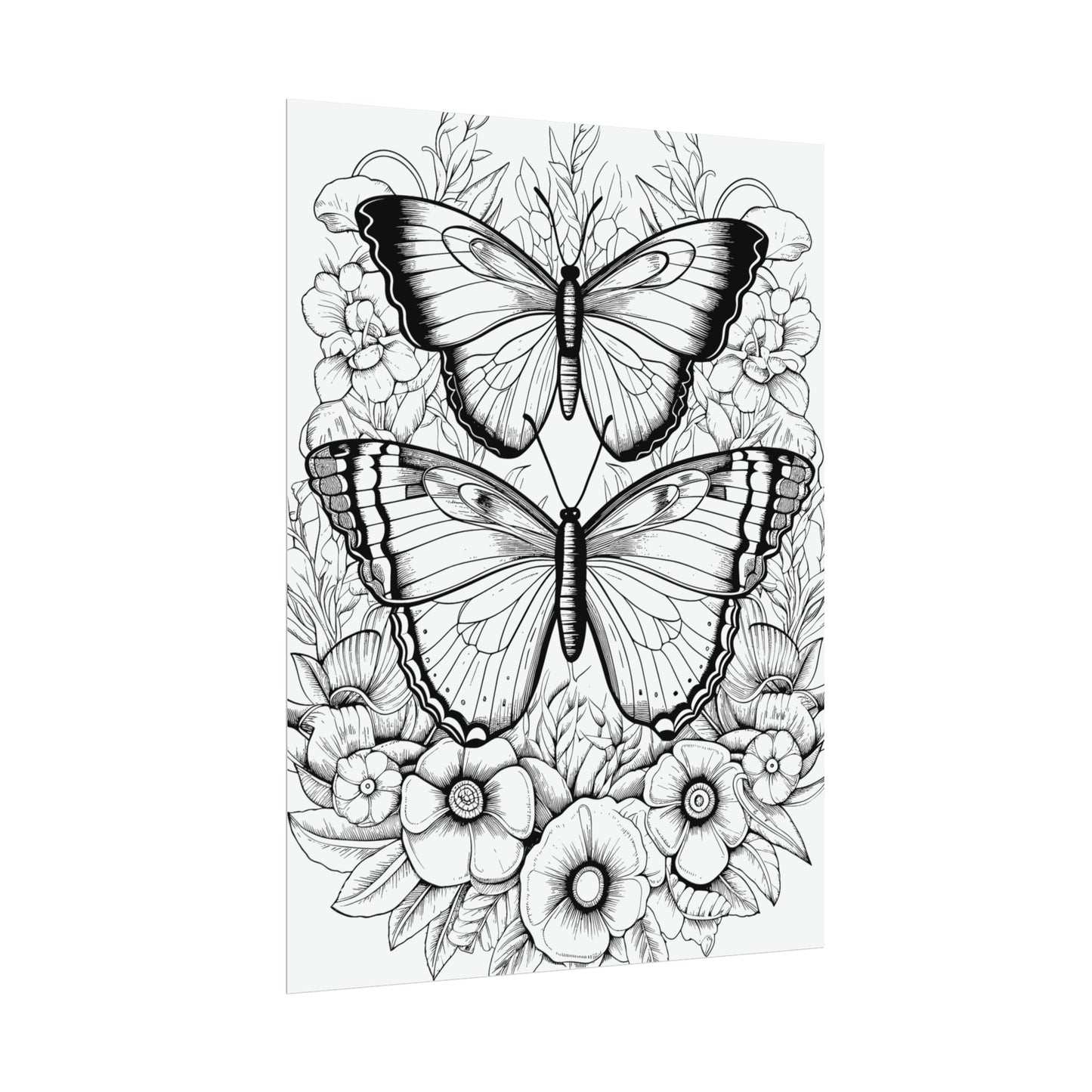 Butterfly Coloring Art Posters