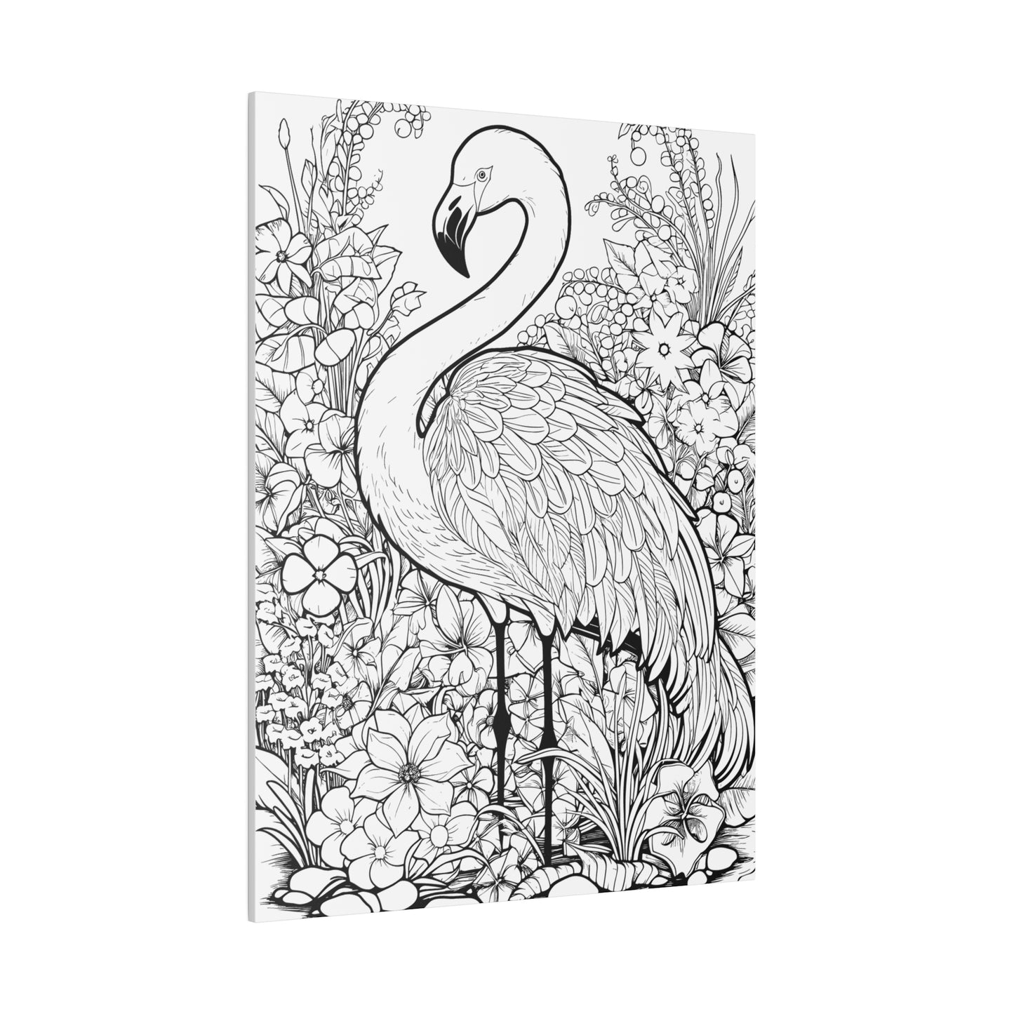 Copy of Flamingo Coloring Canvas, Stretched, 0.75"