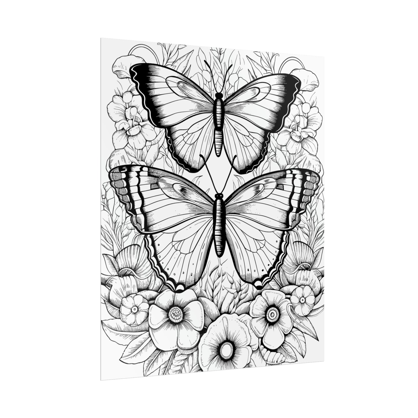 Butterfly Coloring Art Posters