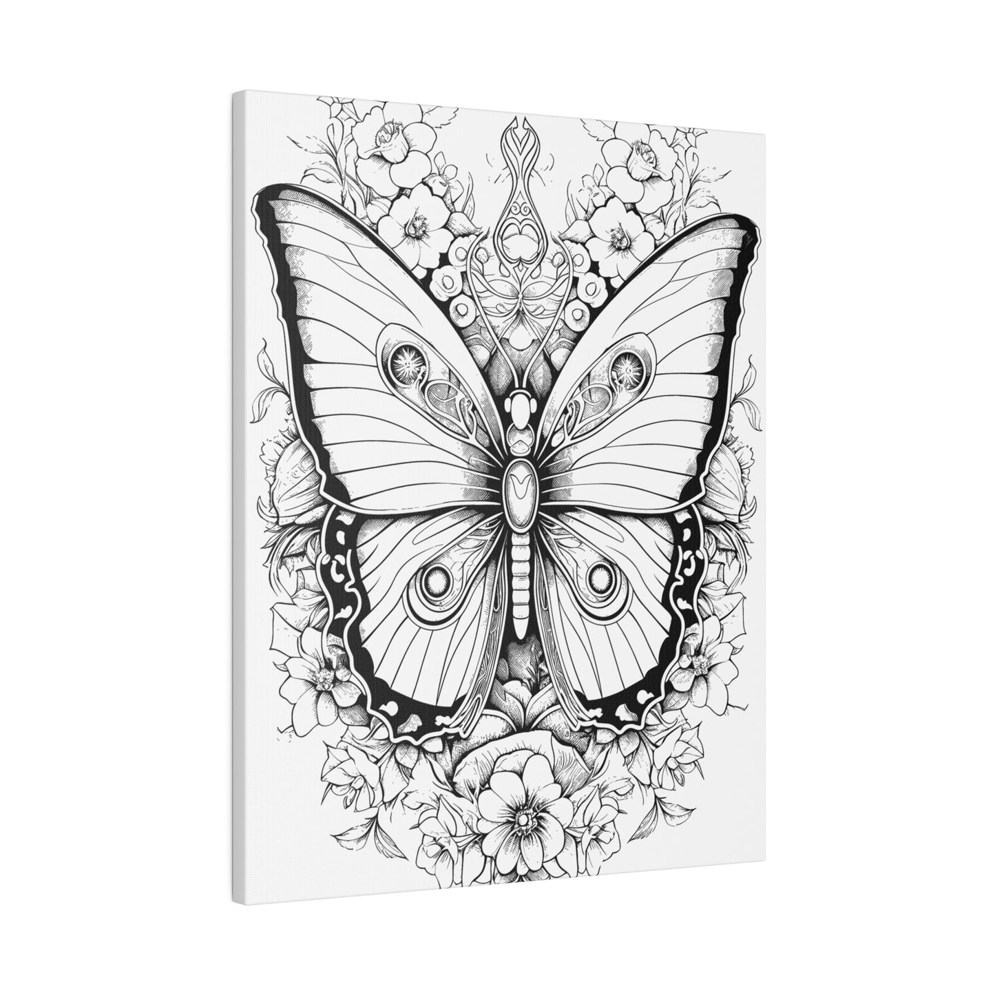 Butterfly Coloring Canvas, Stretched, 0.75"