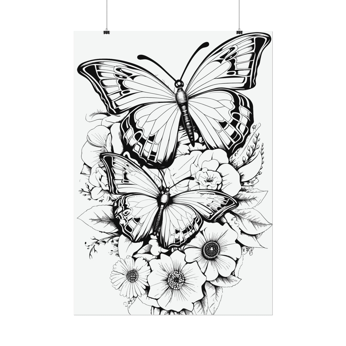 Butterfly Coloring Art Posters