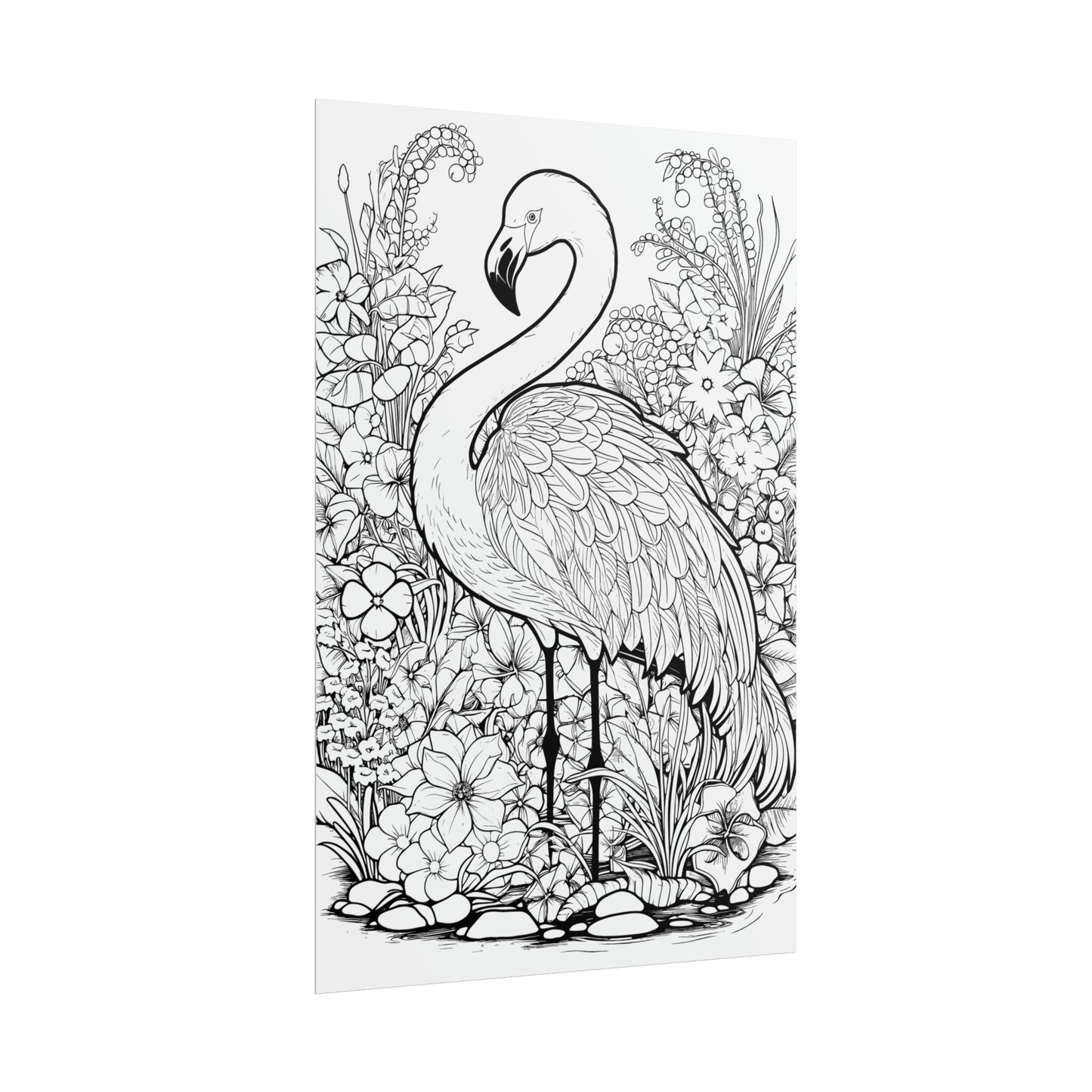 Flamingo Exotic Bird Coloring Art Posters