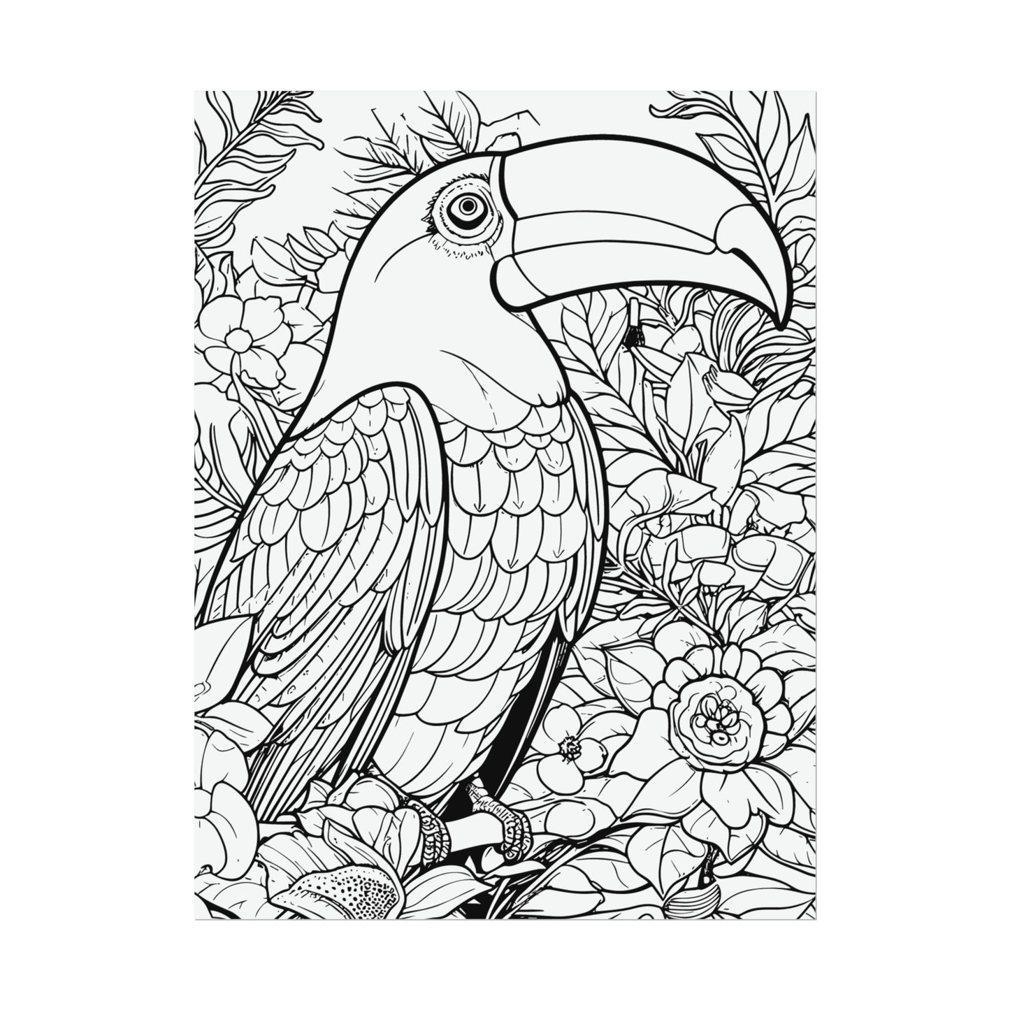 Toucan Exotic Birds Coloring Art Posters