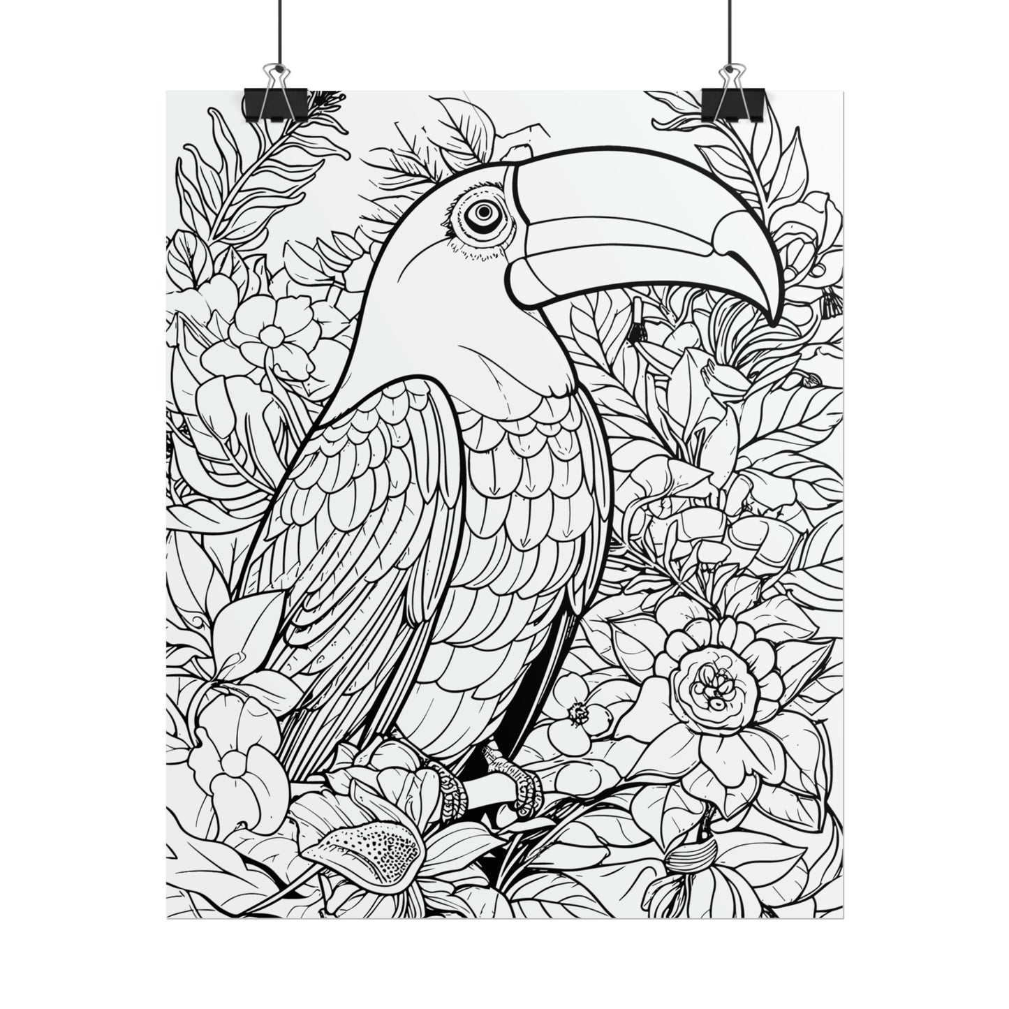 Toucan Exotic Birds Coloring Art Posters