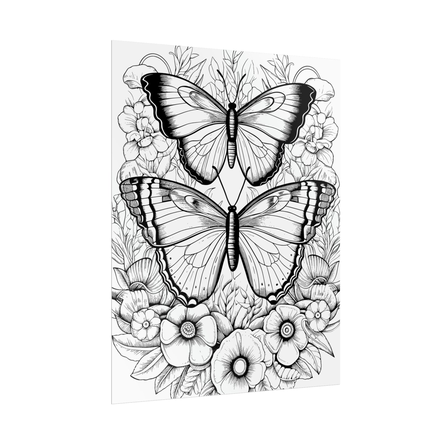 Butterfly Coloring Art Posters