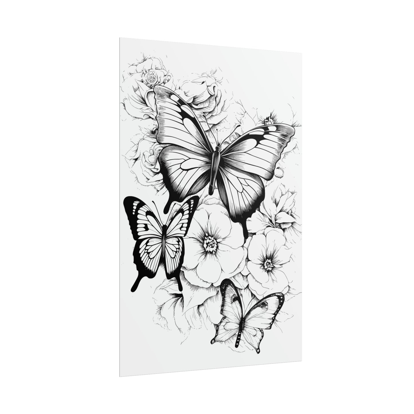 Butterfly Coloring Art Posters