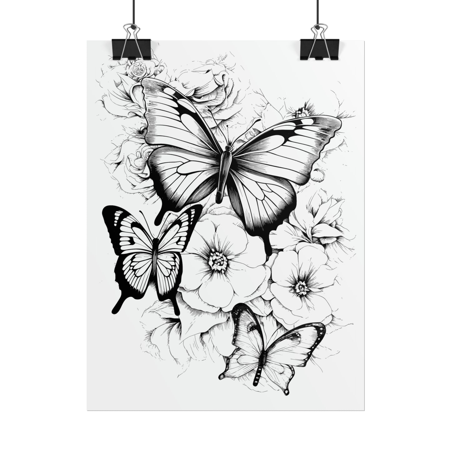 Butterfly Coloring Art Posters